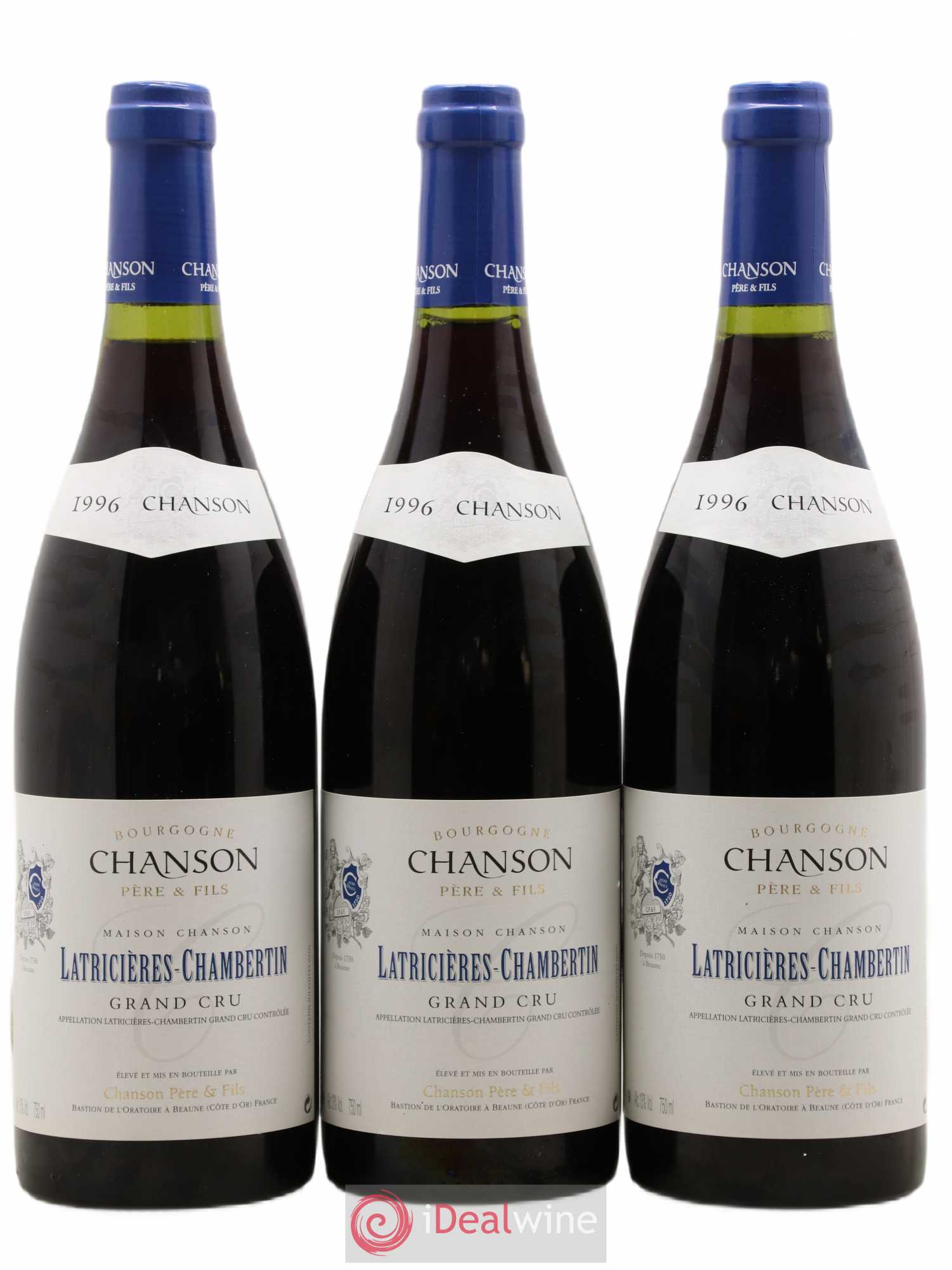 Latricières-Chambertin Grand Cru Chanson Pere et Fils 1996 - Lot de 3 bouteilles - 0