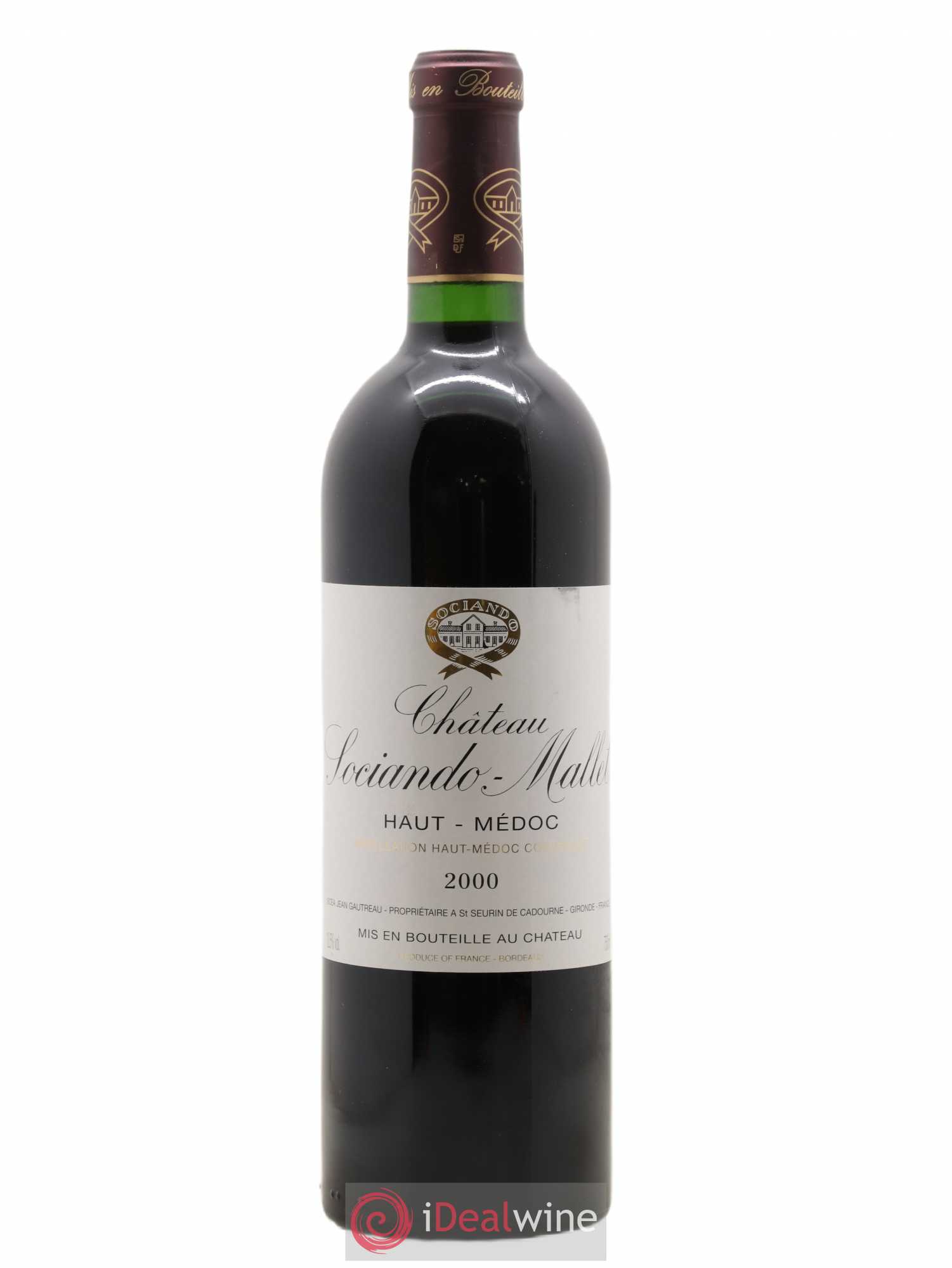 Château Sociando Mallet 2000 - Lot de 1 bouteille - 0
