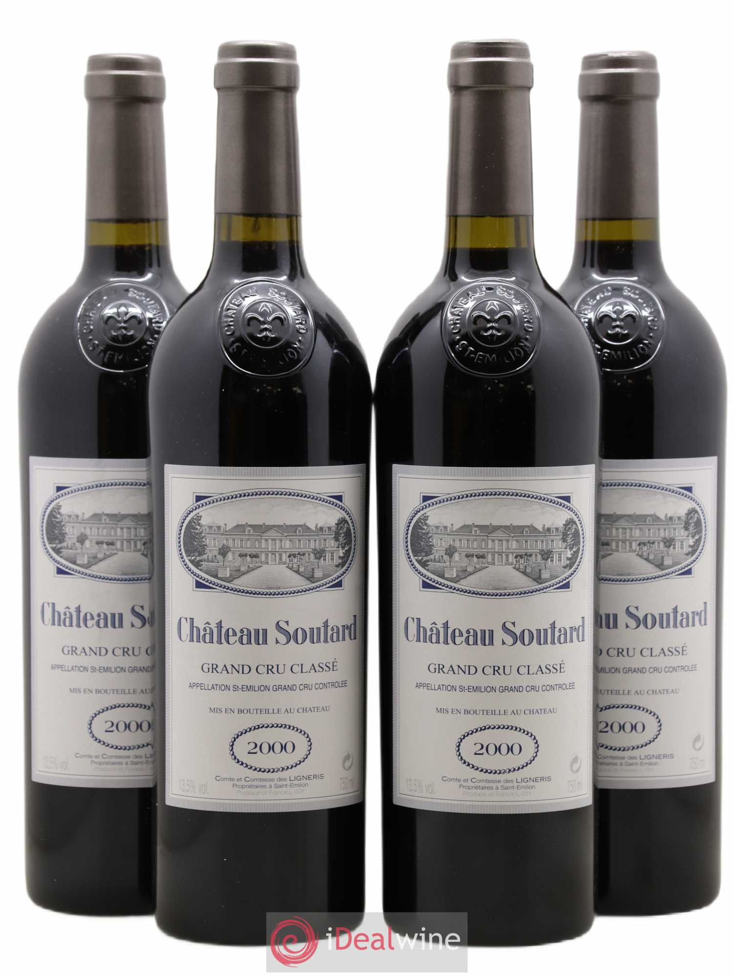 Château Soutard Grand Cru Classé 2000 - Lot de 4 bouteilles - 0