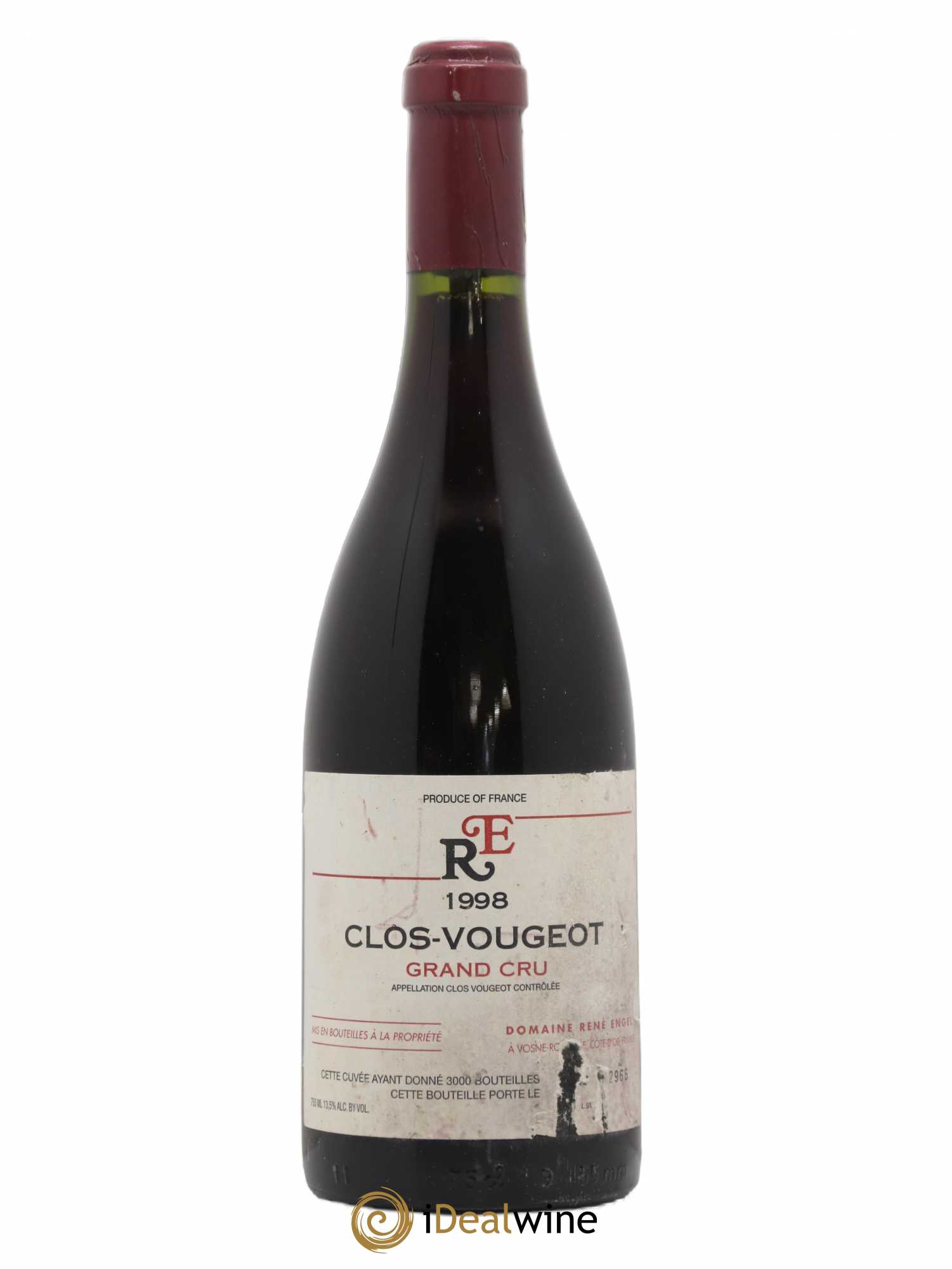 Clos de Vougeot Grand Cru Domaine René Engel - Domaine Eugénie 1998 - Lot de 1 bouteille - 0