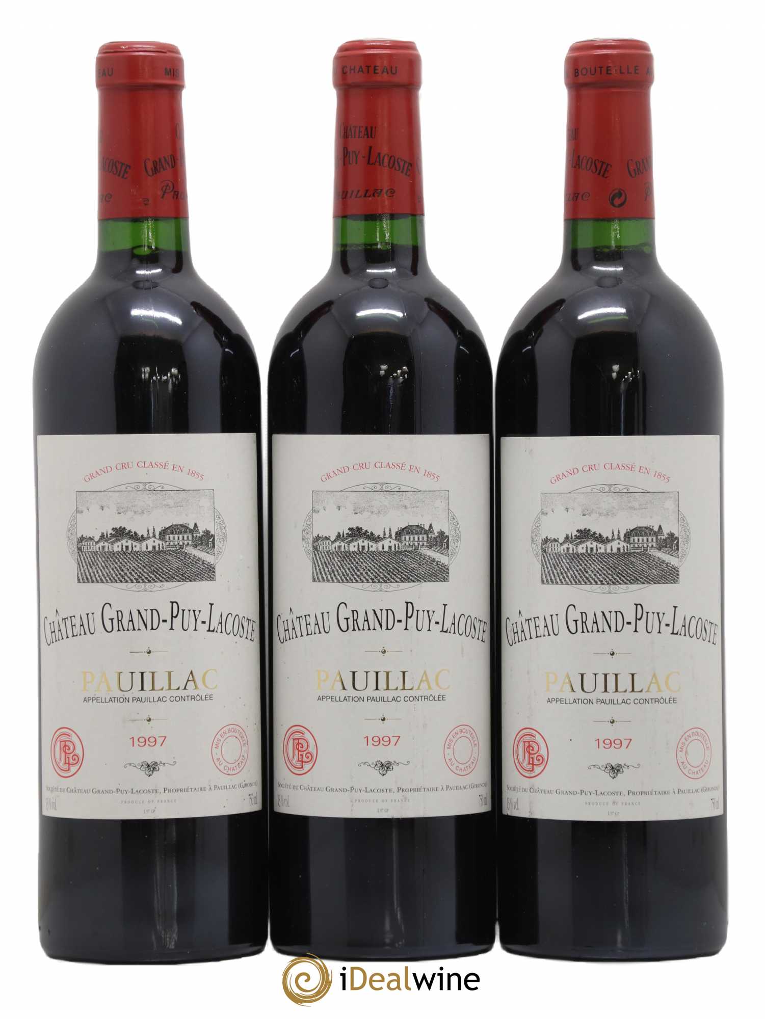 Château Grand Puy Lacoste 5ème Grand Cru Classé 1997 - Lot de 3 bouteilles - 0