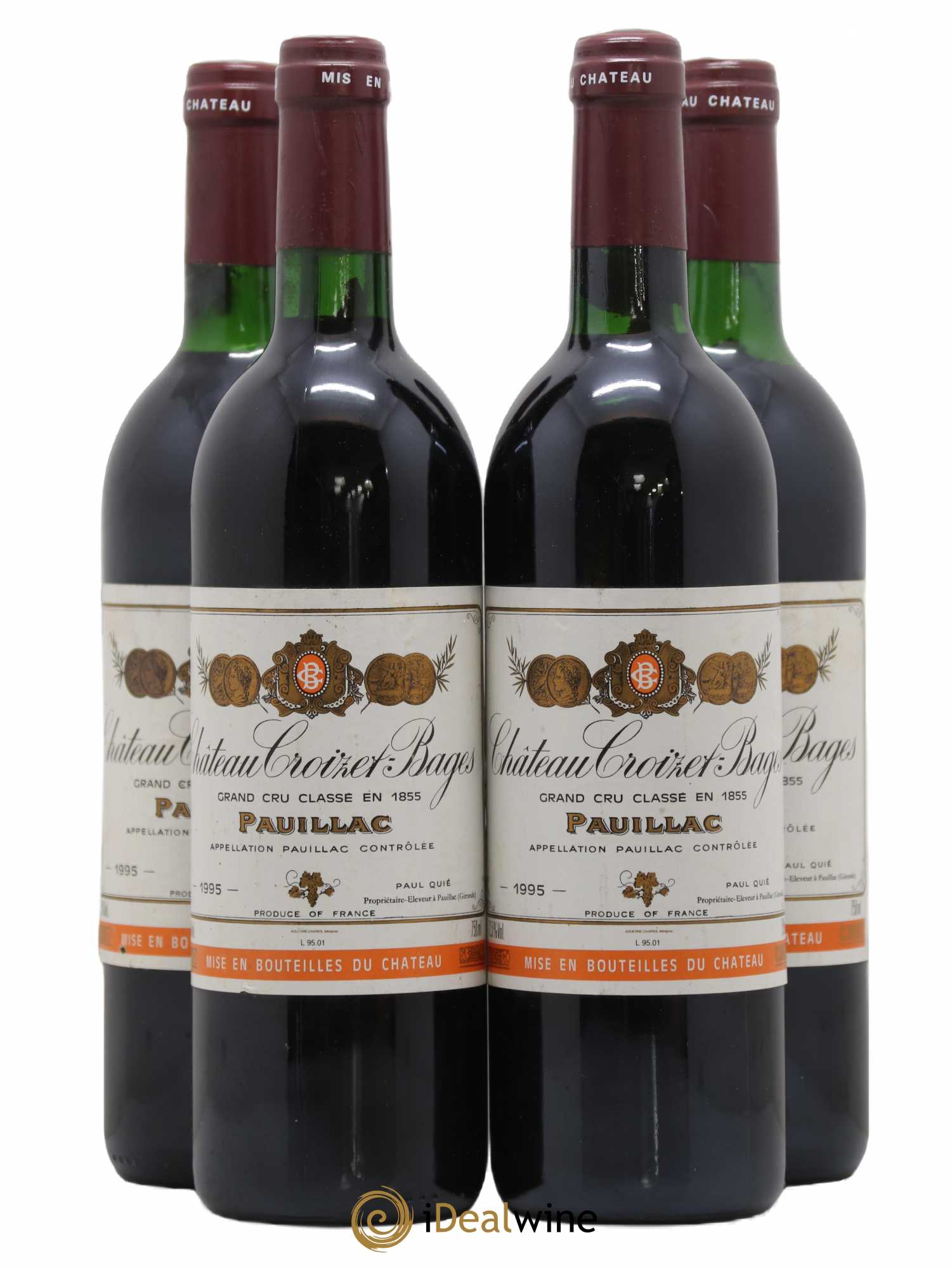 Château Croizet Bages 5ème Grand Cru Classé 1995 - Lot de 4 bouteilles - 0