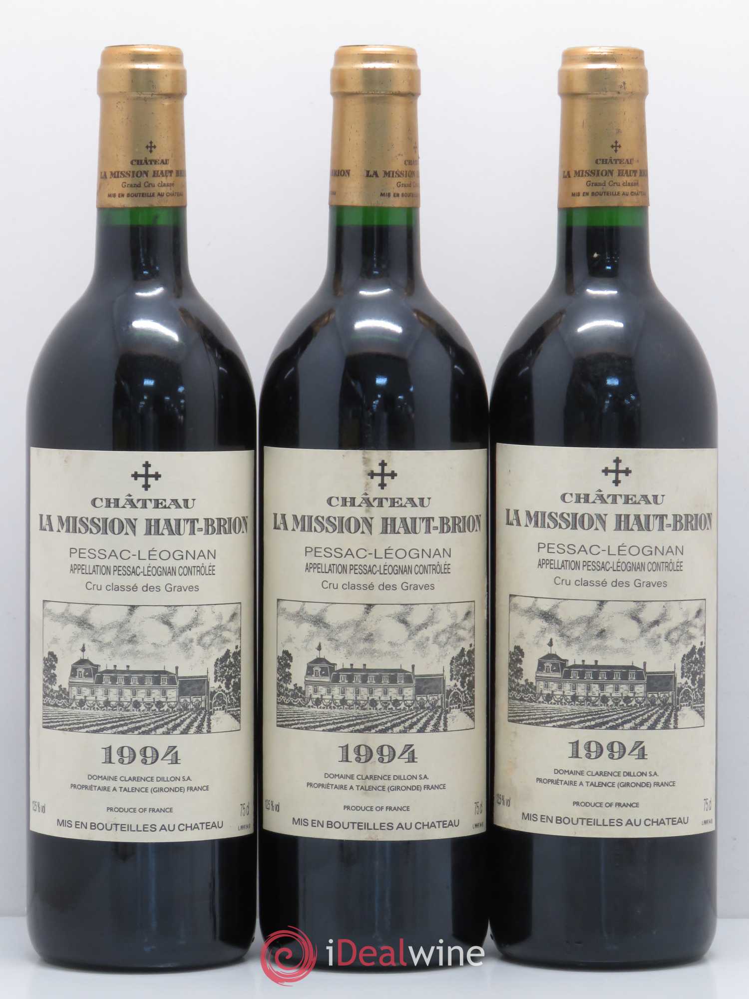 Château la Mission Haut-Brion Cru Classé de Graves 1994 - Lot de 3 bouteilles - 0
