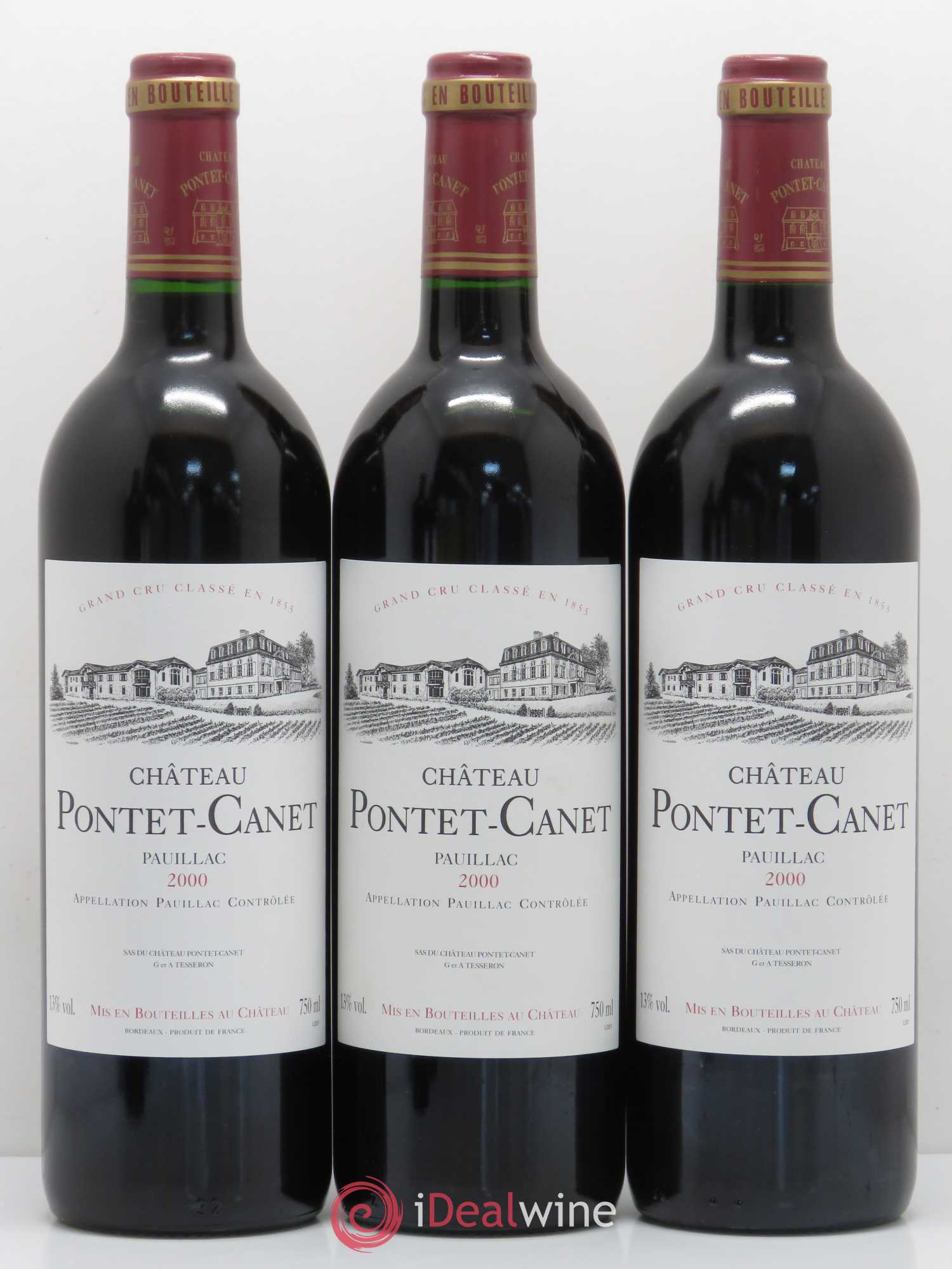 Château Pontet Canet 5ème Grand Cru Classé 2000 - Lot de 12 bouteilles - 1