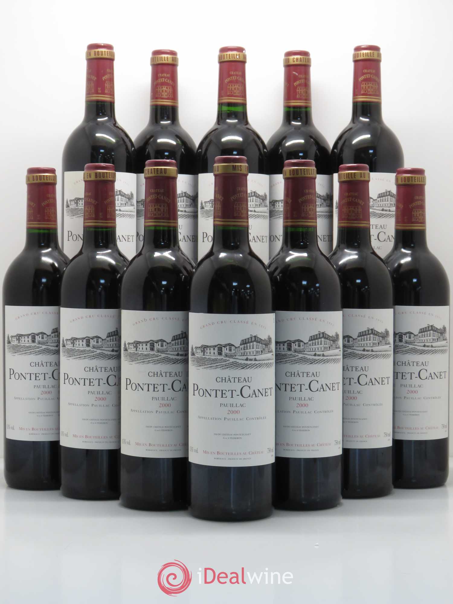 Château Pontet Canet 5ème Grand Cru Classé 2000 - Lot de 12 bouteilles - 0