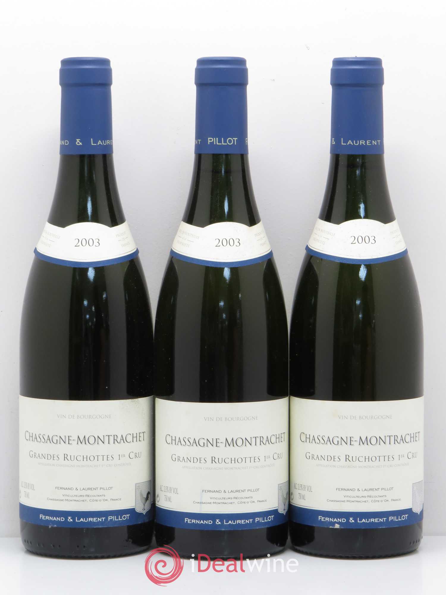 Chassagne-Montrachet 1er Cru Grandes Ruchottes L. Pillot 2003 - Lot de 5 bouteilles - 1