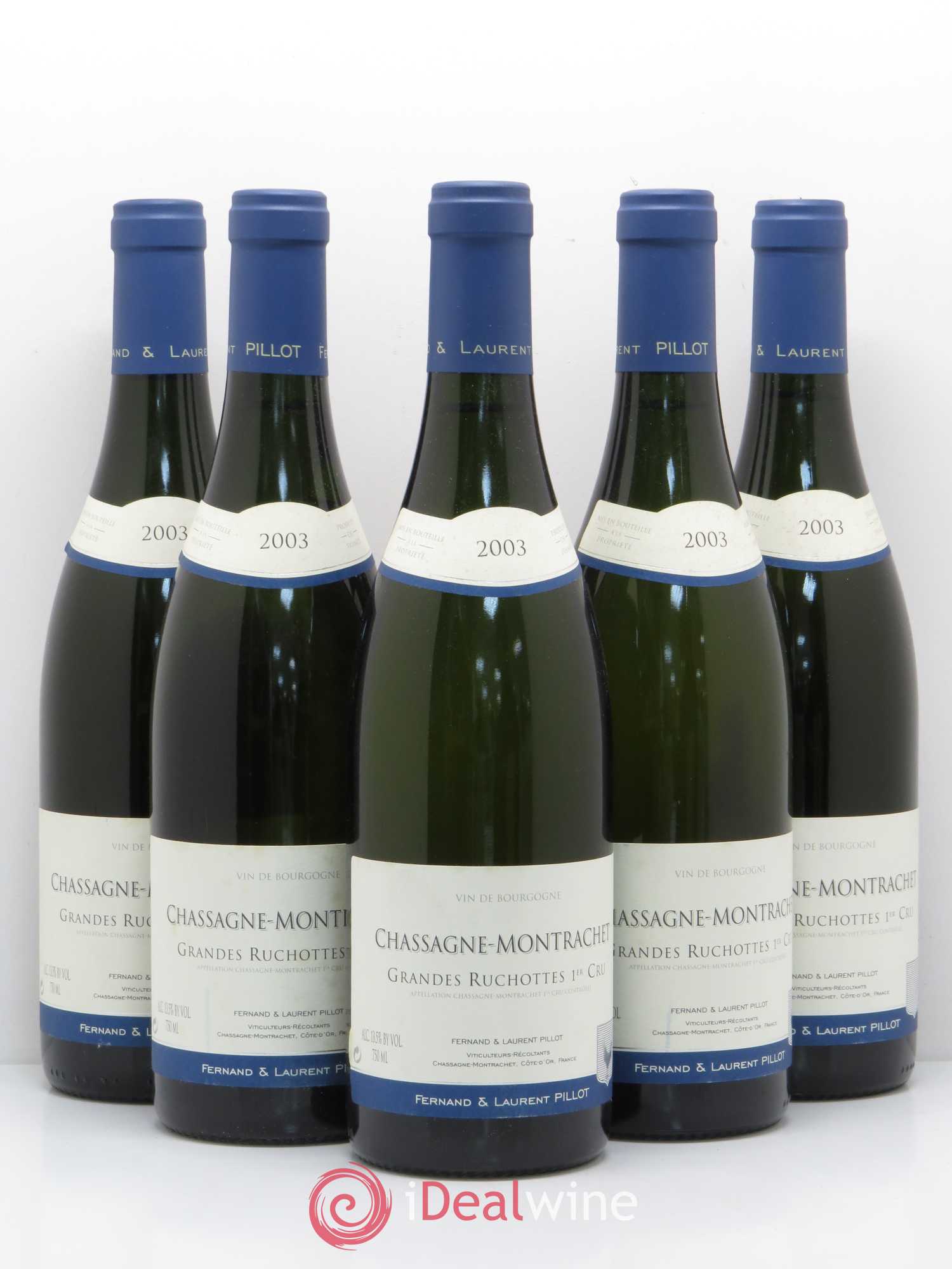 Chassagne-Montrachet 1er Cru Grandes Ruchottes L. Pillot 2003 - Lot de 5 bouteilles - 0