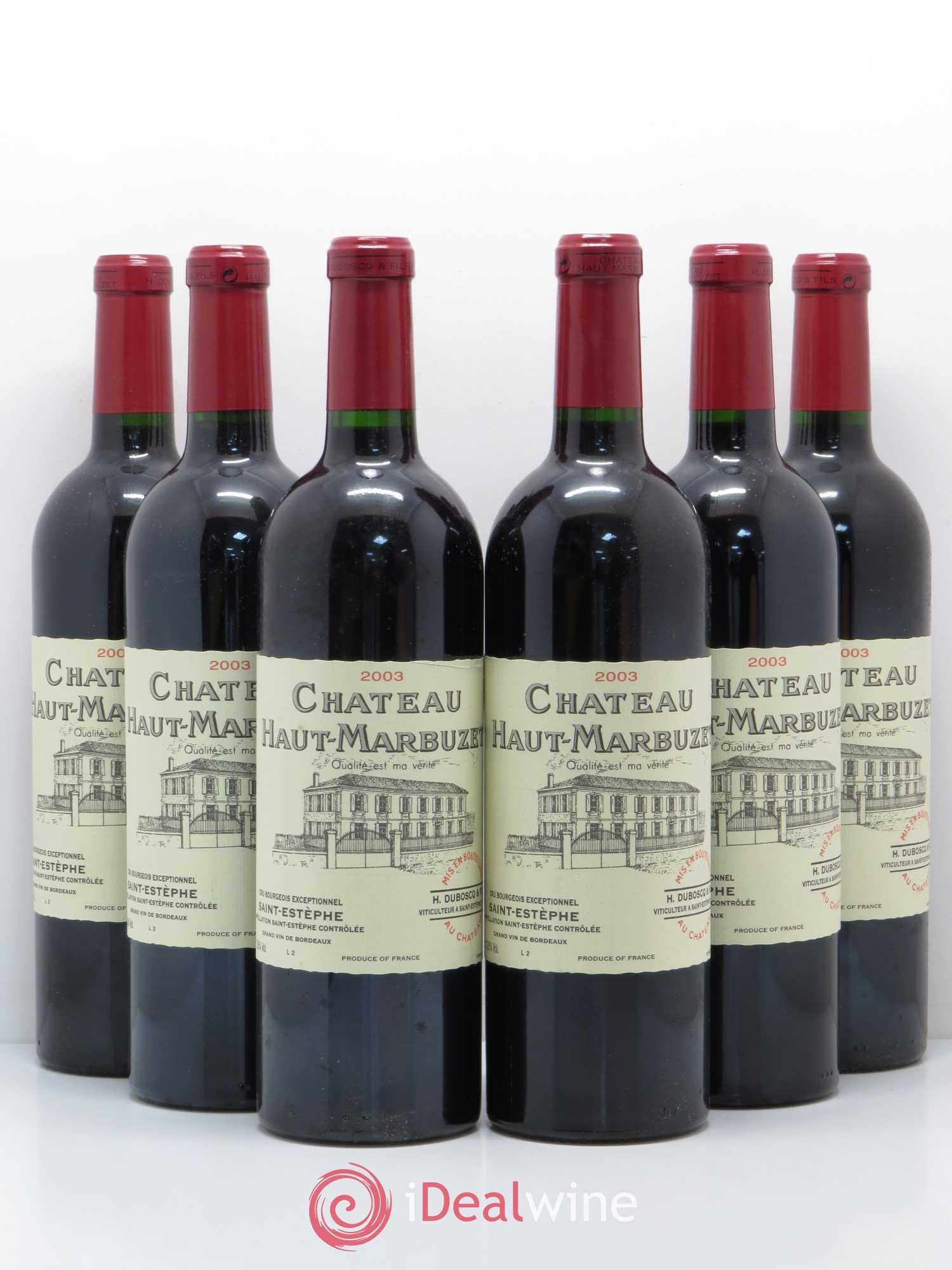 Château Haut Marbuzet 2003 - Lot de 6 bouteilles - 0