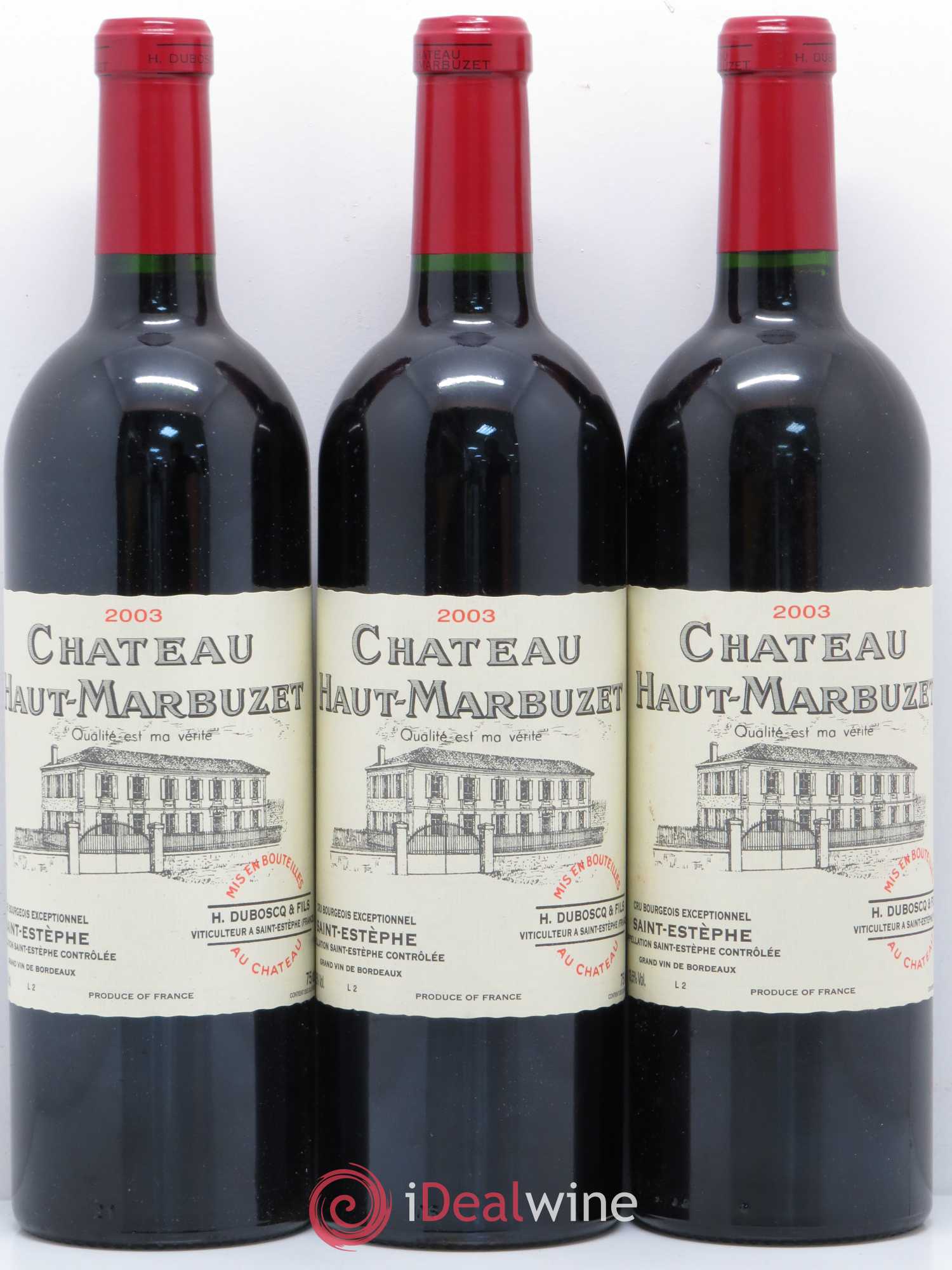 Château Haut Marbuzet 2003 - Lot de 5 bouteilles - 1