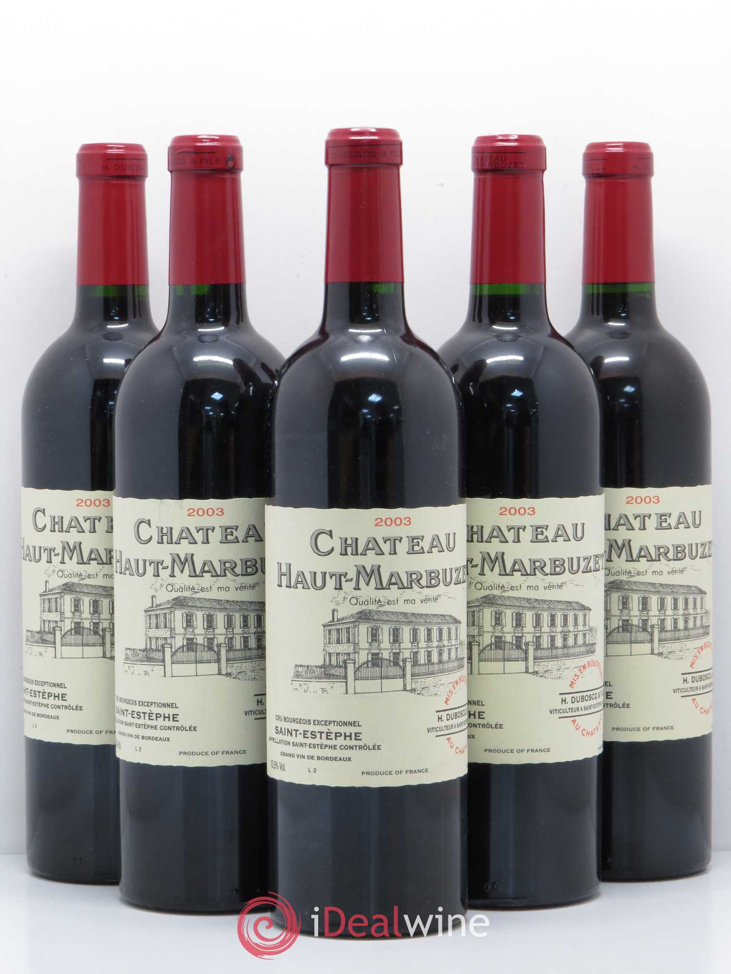 Château Haut Marbuzet 2003 - Lot de 5 bouteilles - 0