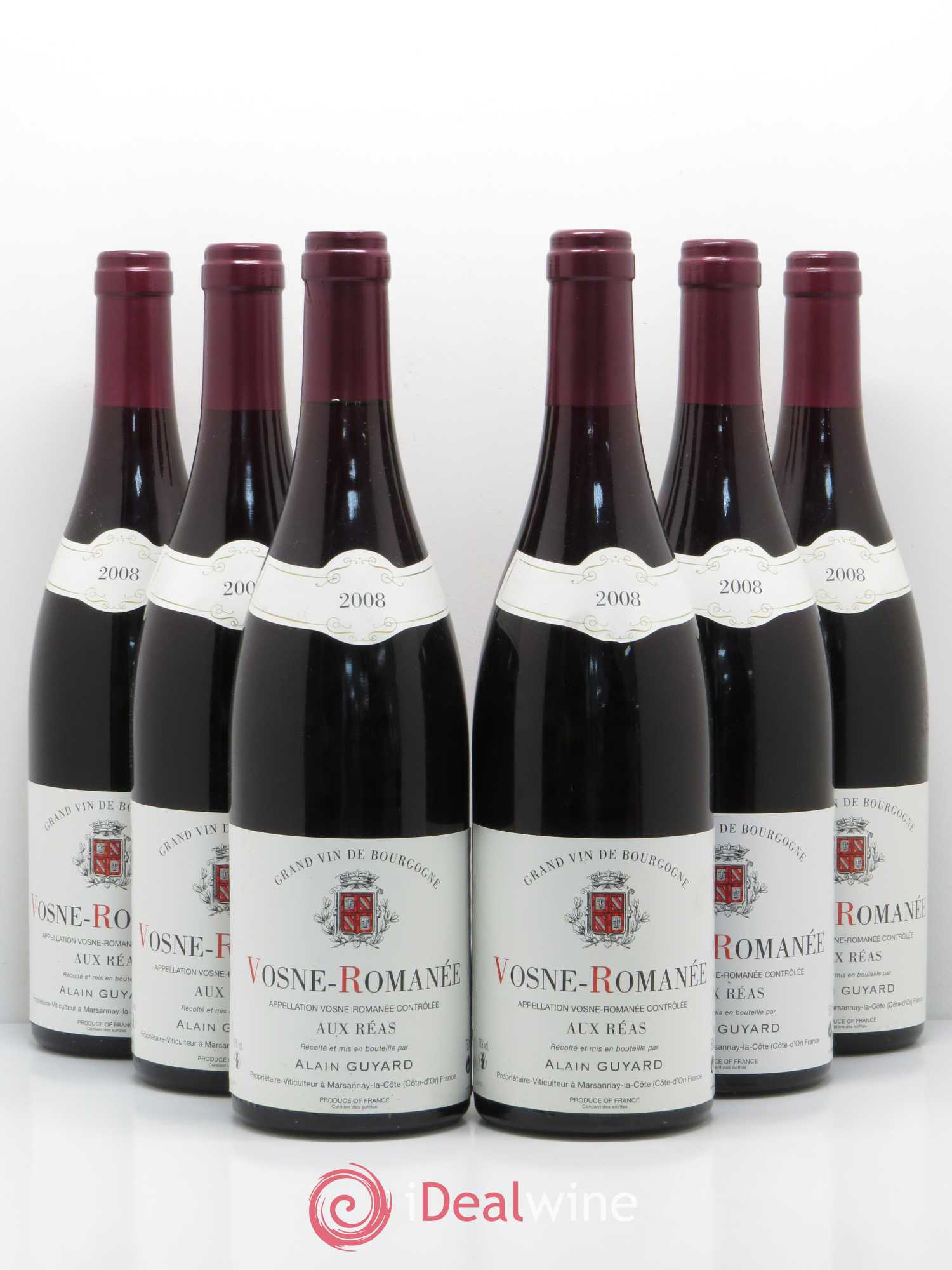 Vosne-Romanée Aux Réas Alain Guyard 2008 - Lot de 6 bouteilles - 0