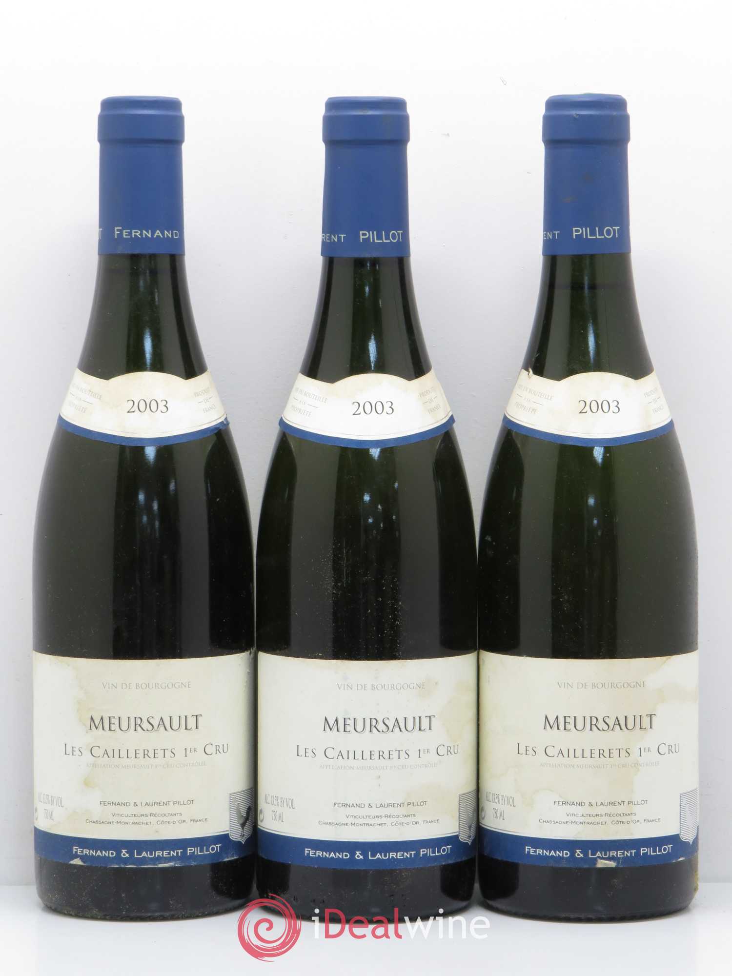 Meursault 1er Cru Les Caillerets Fernand et Laurent Pillot (Domaine) 2003 - Lot de 3 bouteilles - 0