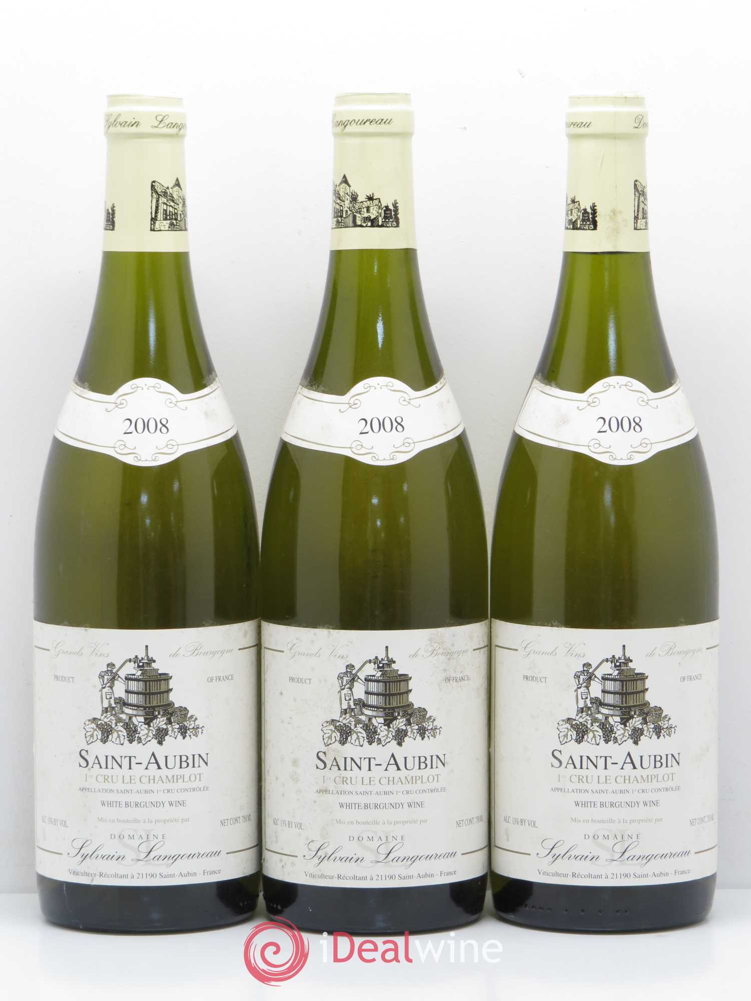 Saint-Aubin 1er Cru Le Champlot Sylvian Langoureau 2008 - Posten von 6 Flaschen - 1