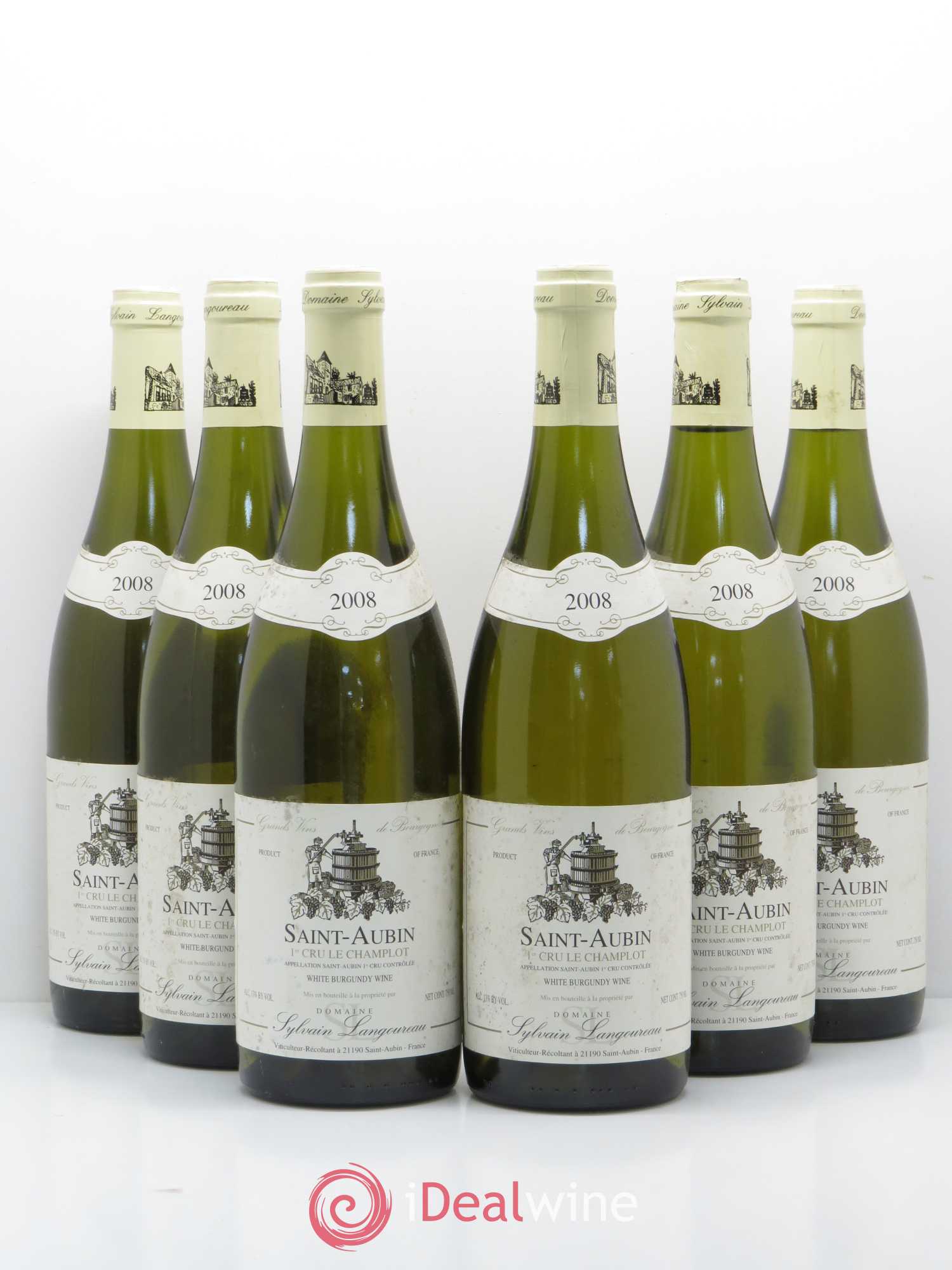 Saint-Aubin 1er Cru Le Champlot Sylvian Langoureau 2008 - Posten von 6 Flaschen - 0