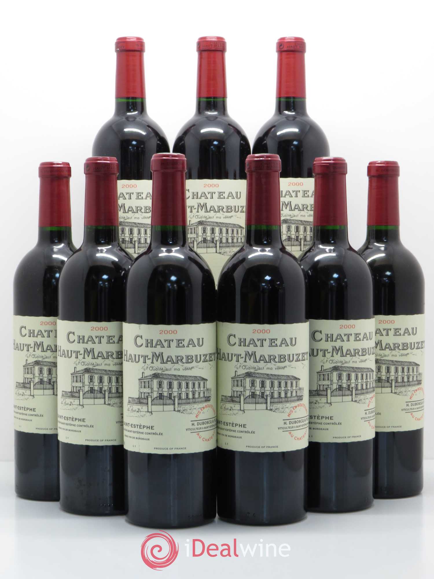 Château Haut Marbuzet 2000 - Lot de 9 bouteilles - 0
