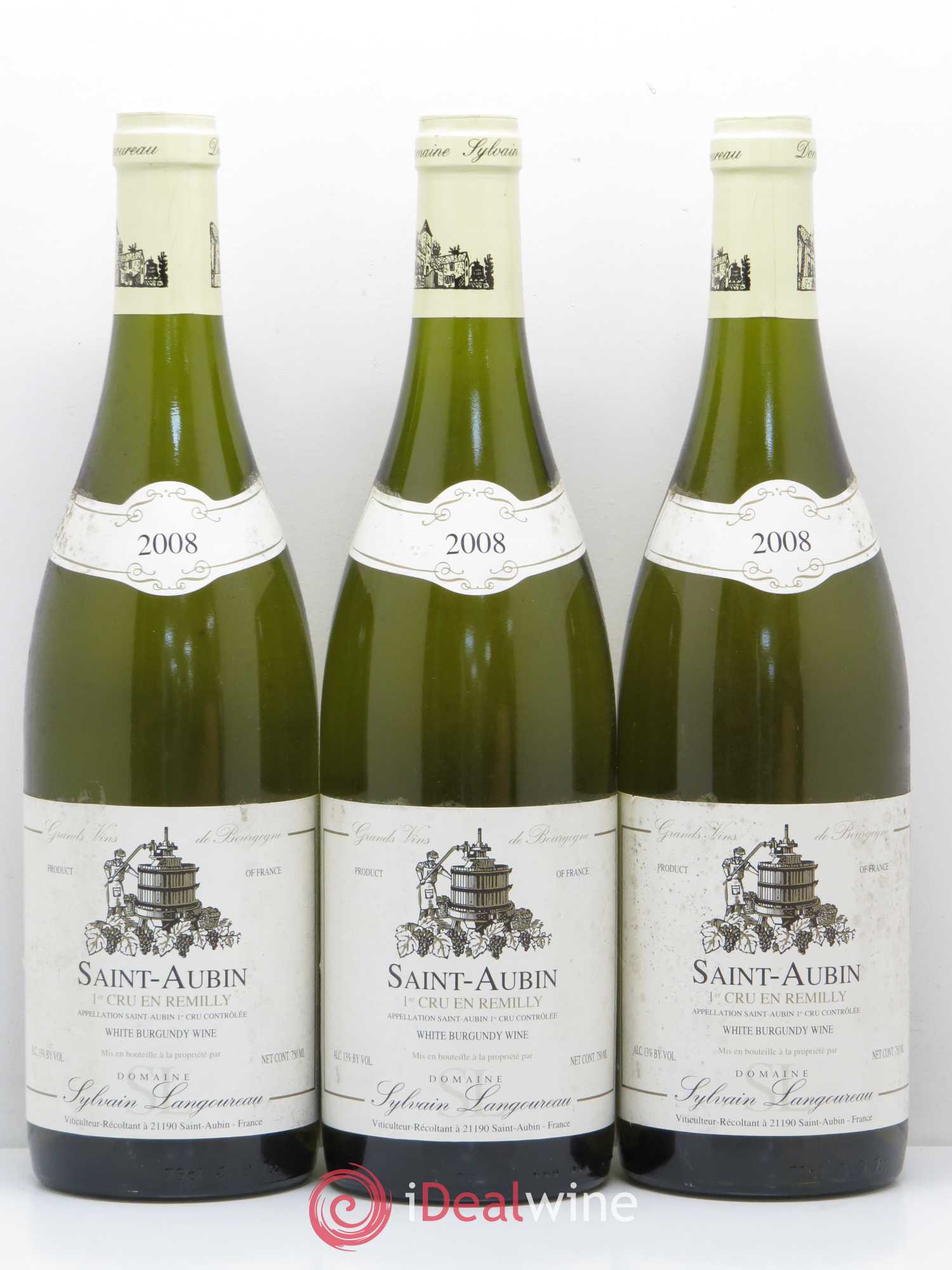 Saint-Aubin 1er Cru En Remilly Sylvian Langoureau 2008 - Posten von 3 Flaschen - 0