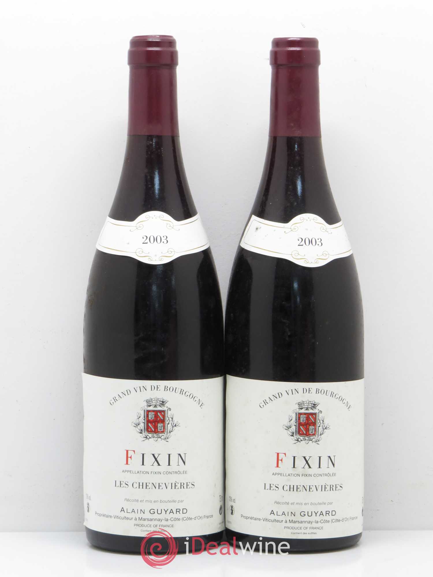 Fixin Les Chenevières Alain Guyard 2003 - Lot de 5 bouteilles - 2