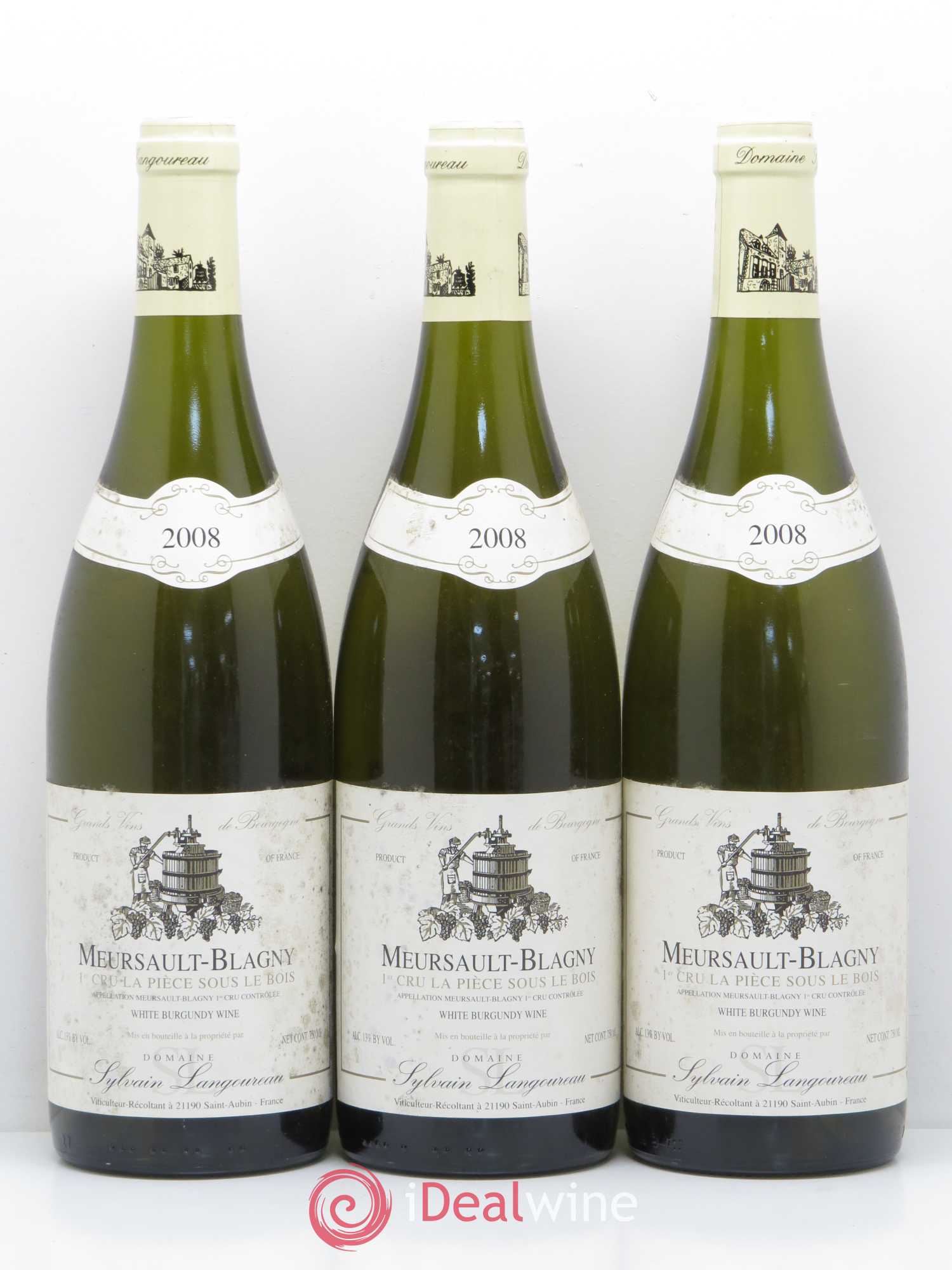 Meursault 1er Cru Blagny La pièce sous le bois Langoureau 2008 - Posten von 5 Flaschen - 1