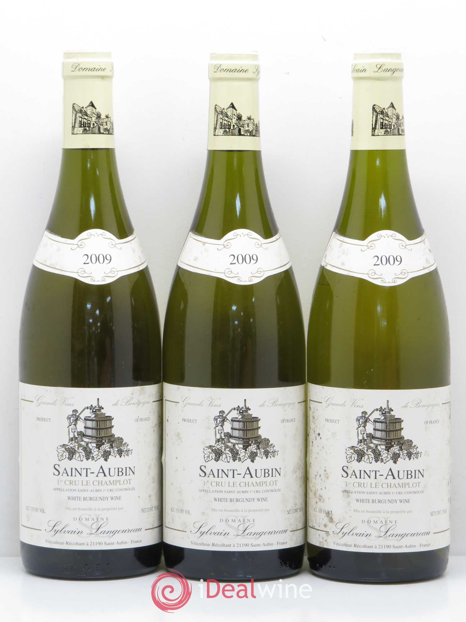Saint-Aubin 1er Cru Le Champlot Sylvian Langoureau 2009 - Posten von 6 Flaschen - 2