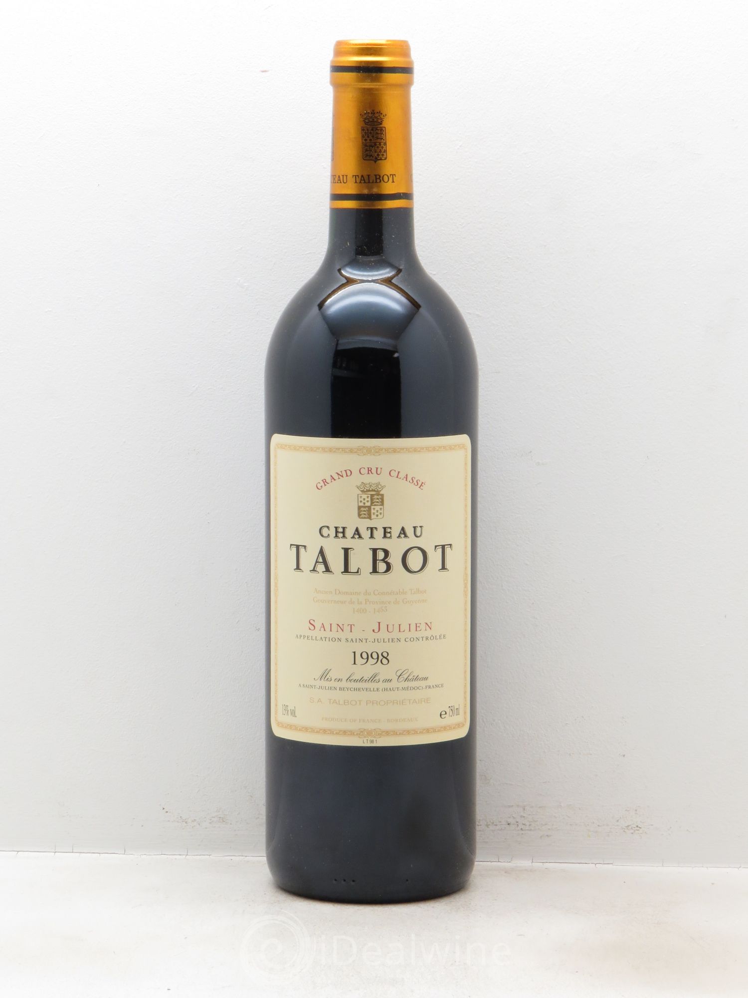 Château Talbot 4ème Grand Cru Classé 1998 - Lot de 6 bouteilles - 0