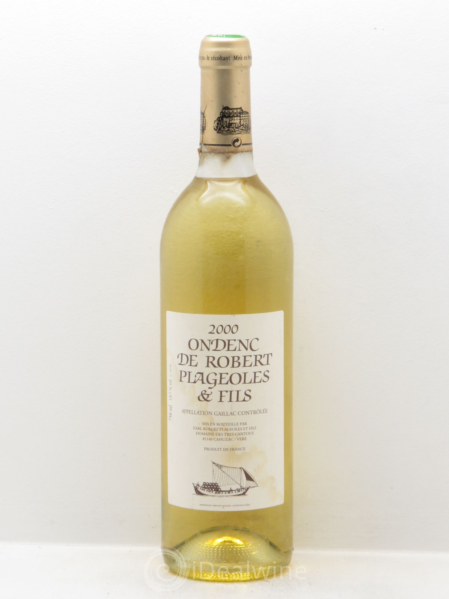 Sud-Ouest Gaillac Ondenc Plageoles De Robert 2000 - Posten von 1 Flasche - 0