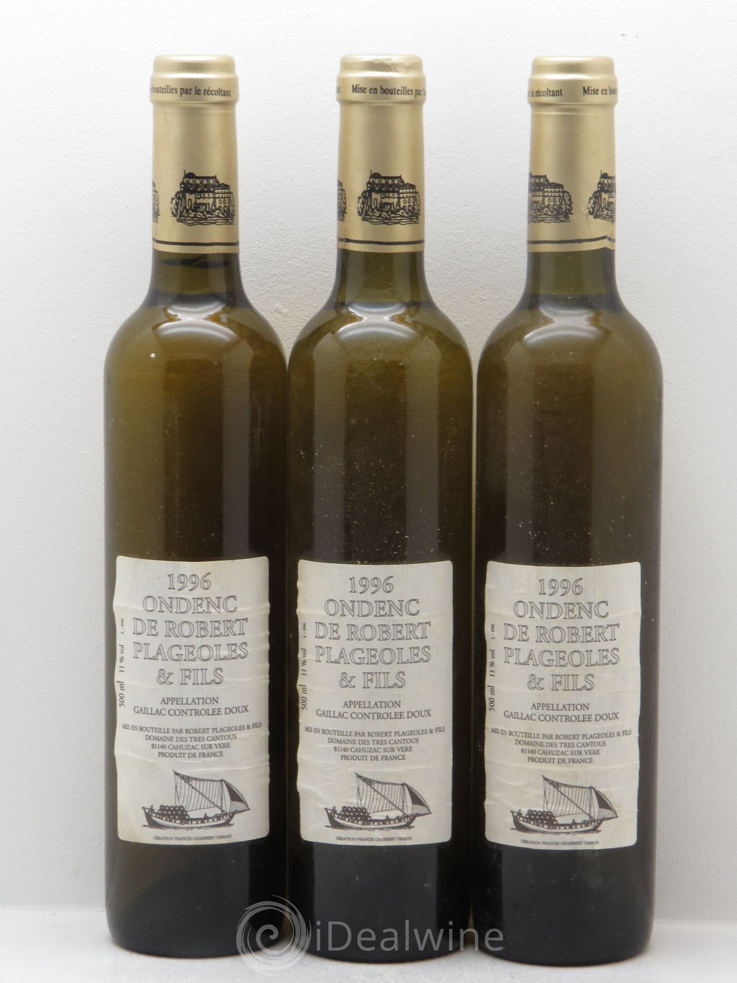 Sud-Ouest Gaillac Ondenc Plageoles De Robert 1996 - Posten von 3 Flaschen - 0
