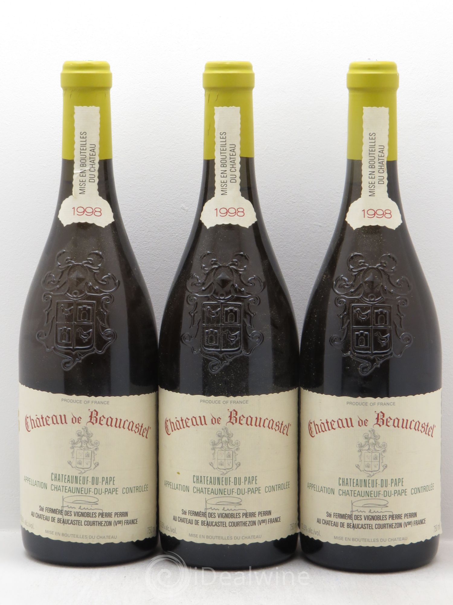 Châteauneuf-du-Pape Château de Beaucastel Famille Perrin 1998 - Lot de 3 bouteilles - 0