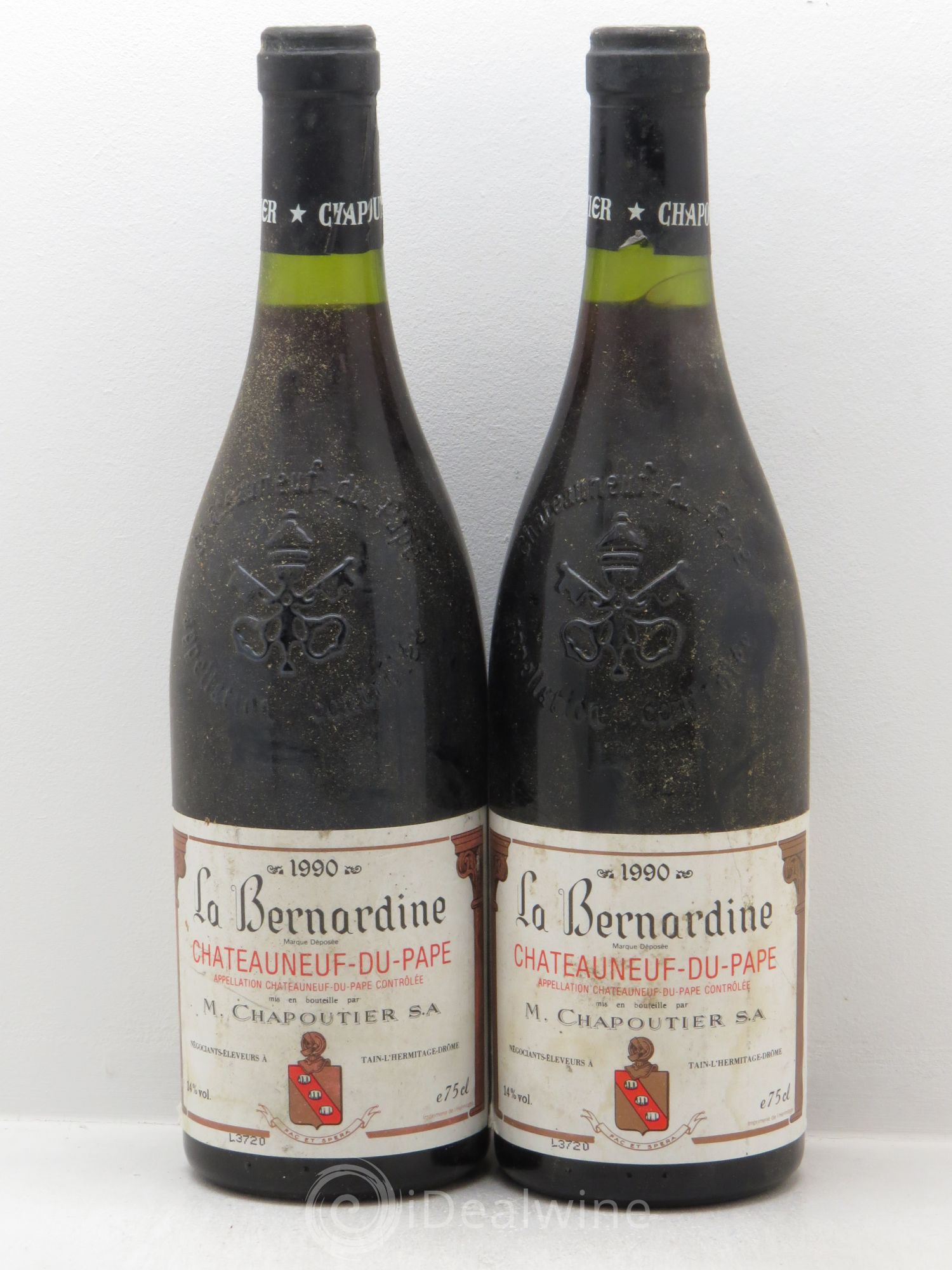 Châteauneuf-du-Pape La Bernardine Chapoutier 1990 - Lot de 2 bouteilles - 0