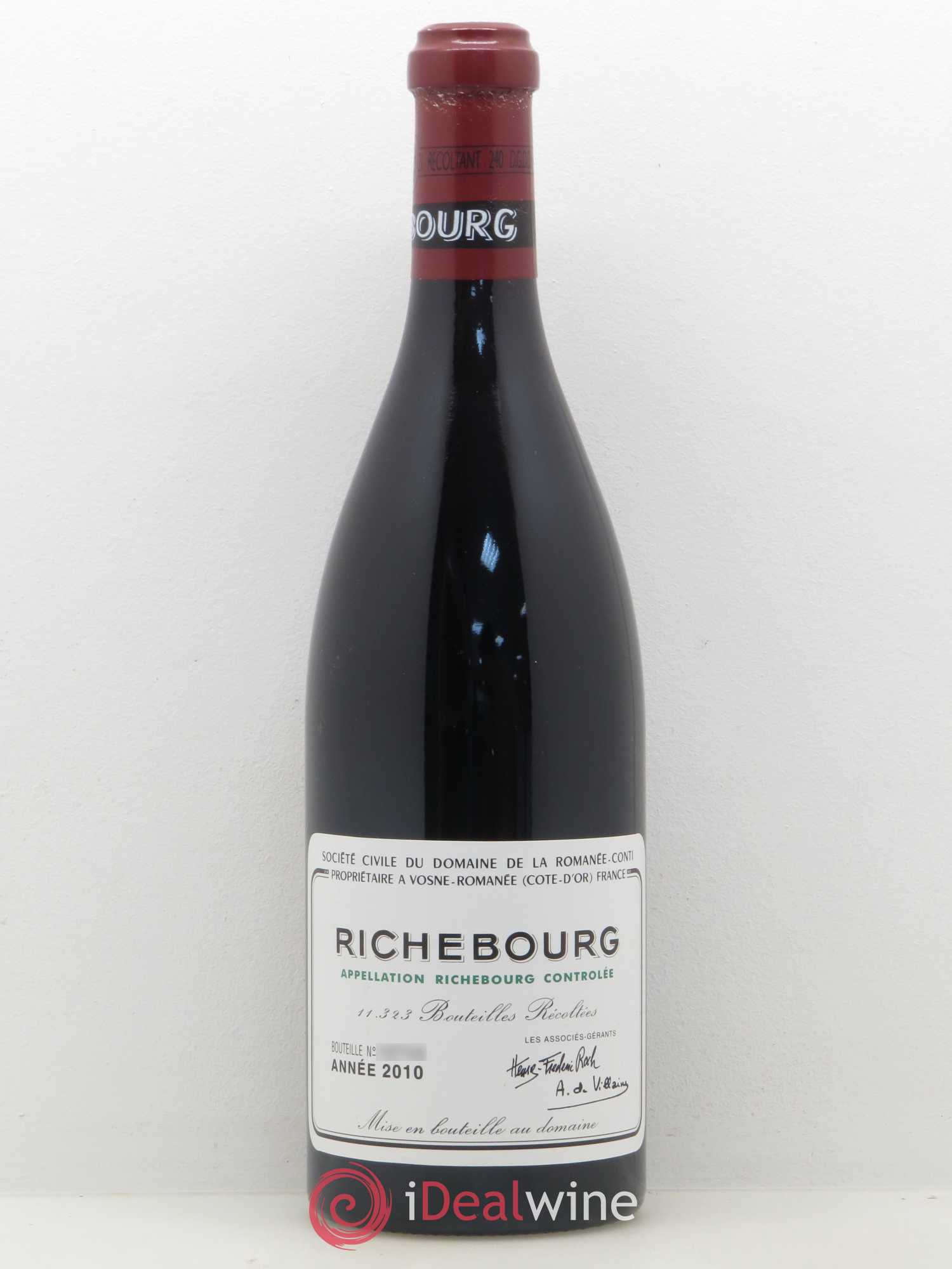 Richebourg Grand Cru Domaine de la Romanée-Conti 2010 - Lot de 1 bouteille - 0
