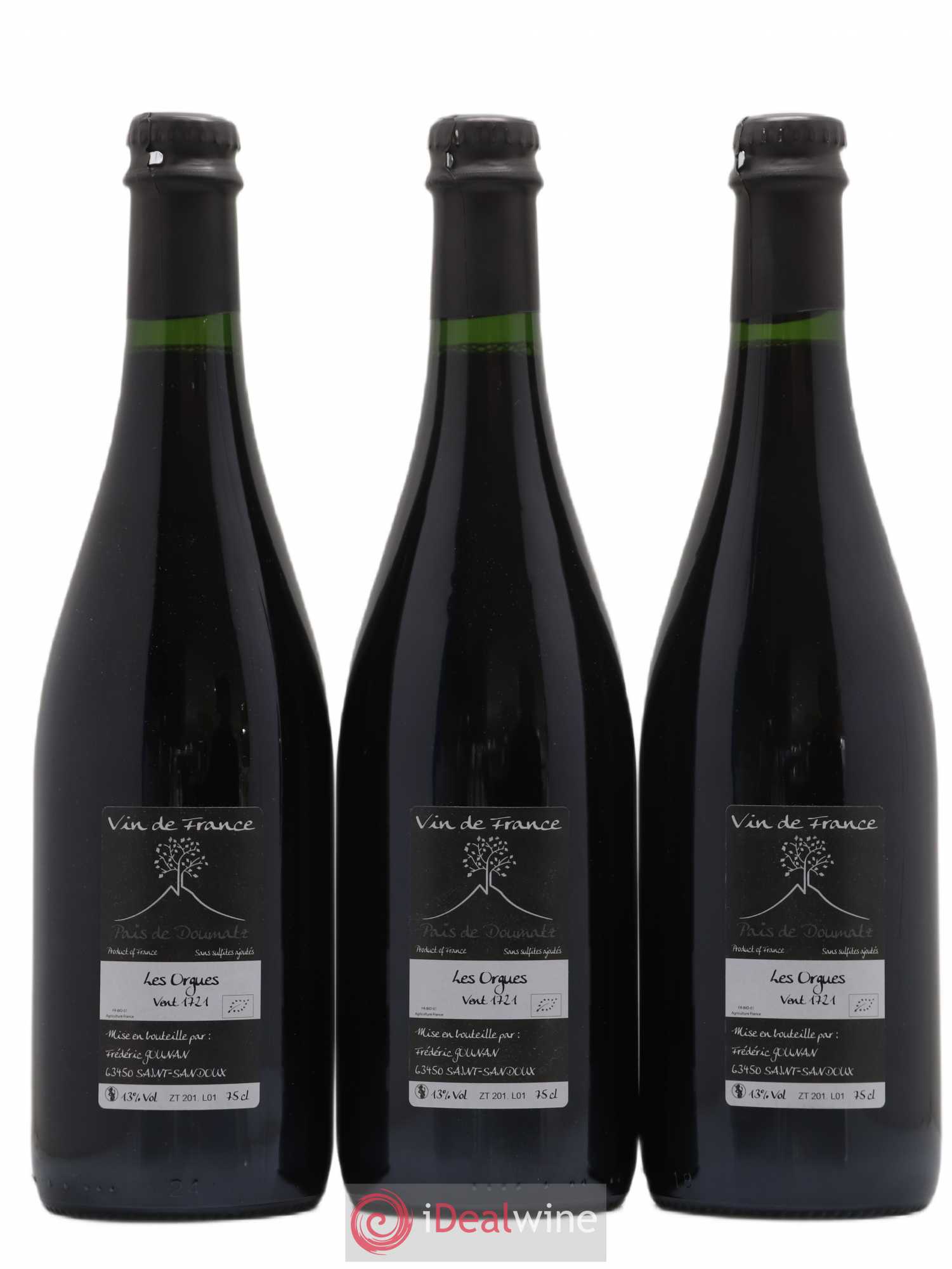 Vin de France Les Orgues Vignoble de l'Arbre Blanc 2017 - Lot de 3 bouteilles - 1