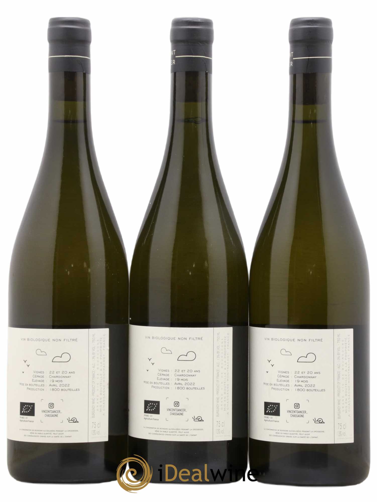Chassagne-Montrachet Vincent Dancer 2020 - Lot de 3 bouteilles - 1