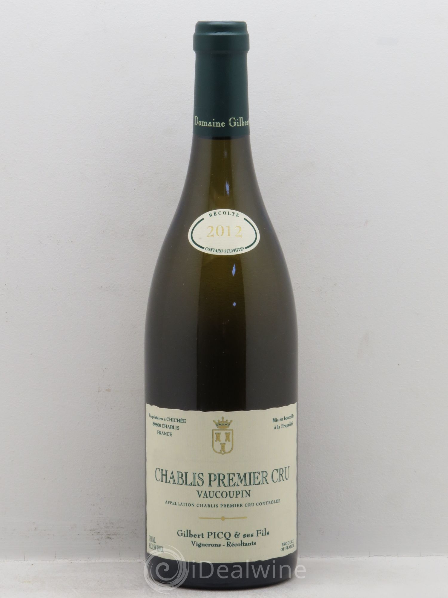 Chablis 1er Cru Vaucoupin Gilbert Picq et Fils 2012 - Lot de 1 bouteille - 0