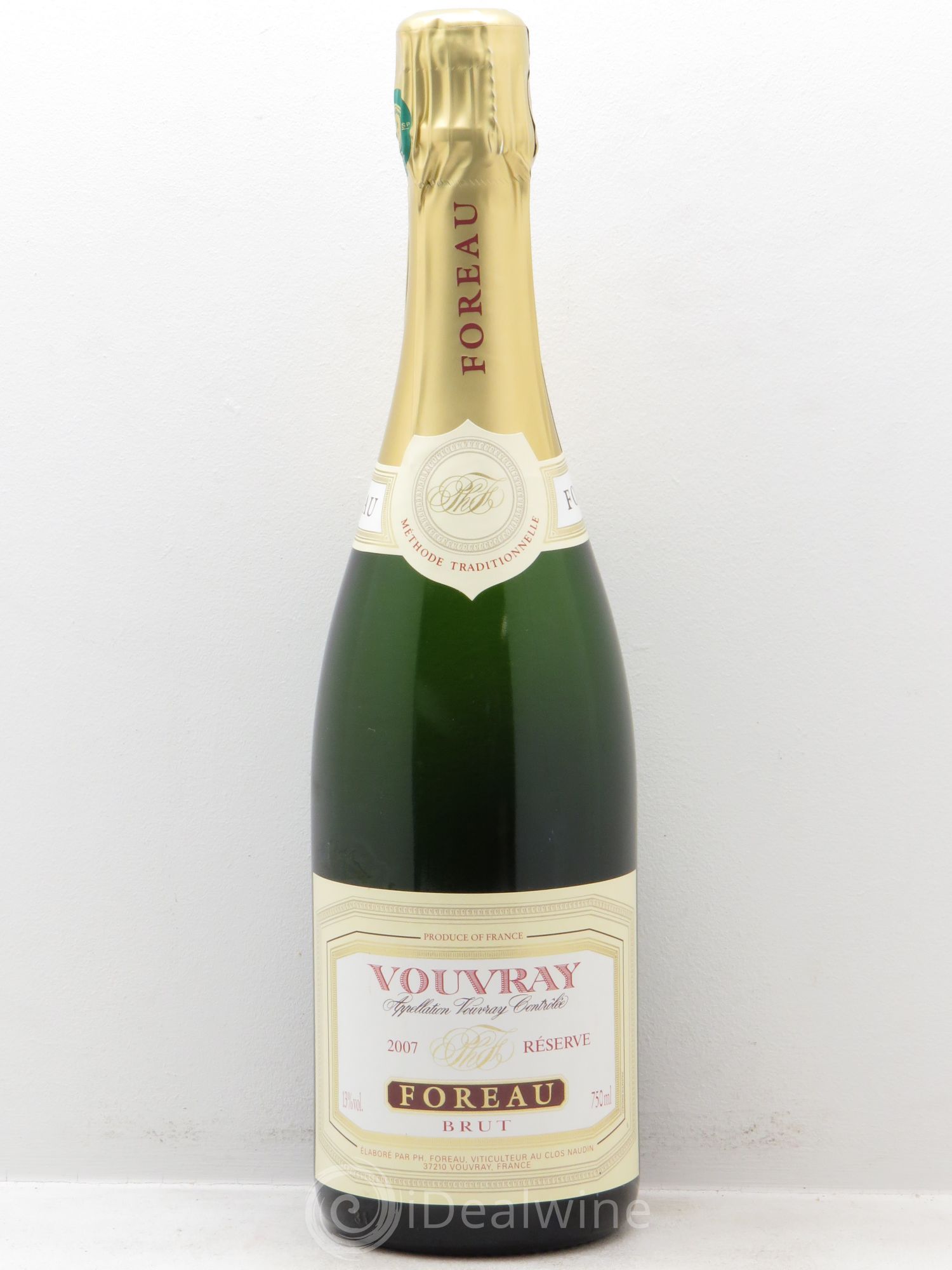 Vouvray Méthode Traditionnelle Brut Reserve Clos Naudin - Philippe Foreau 2007 - Lot de 1 bouteille - 0