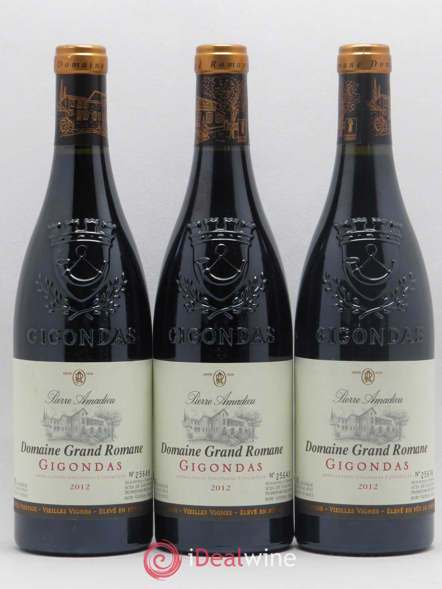 Gigondas Domaine Grand Romane Pierre Amadieu Vieilles Vignes 2012 - Lot de 3 bouteilles - 0