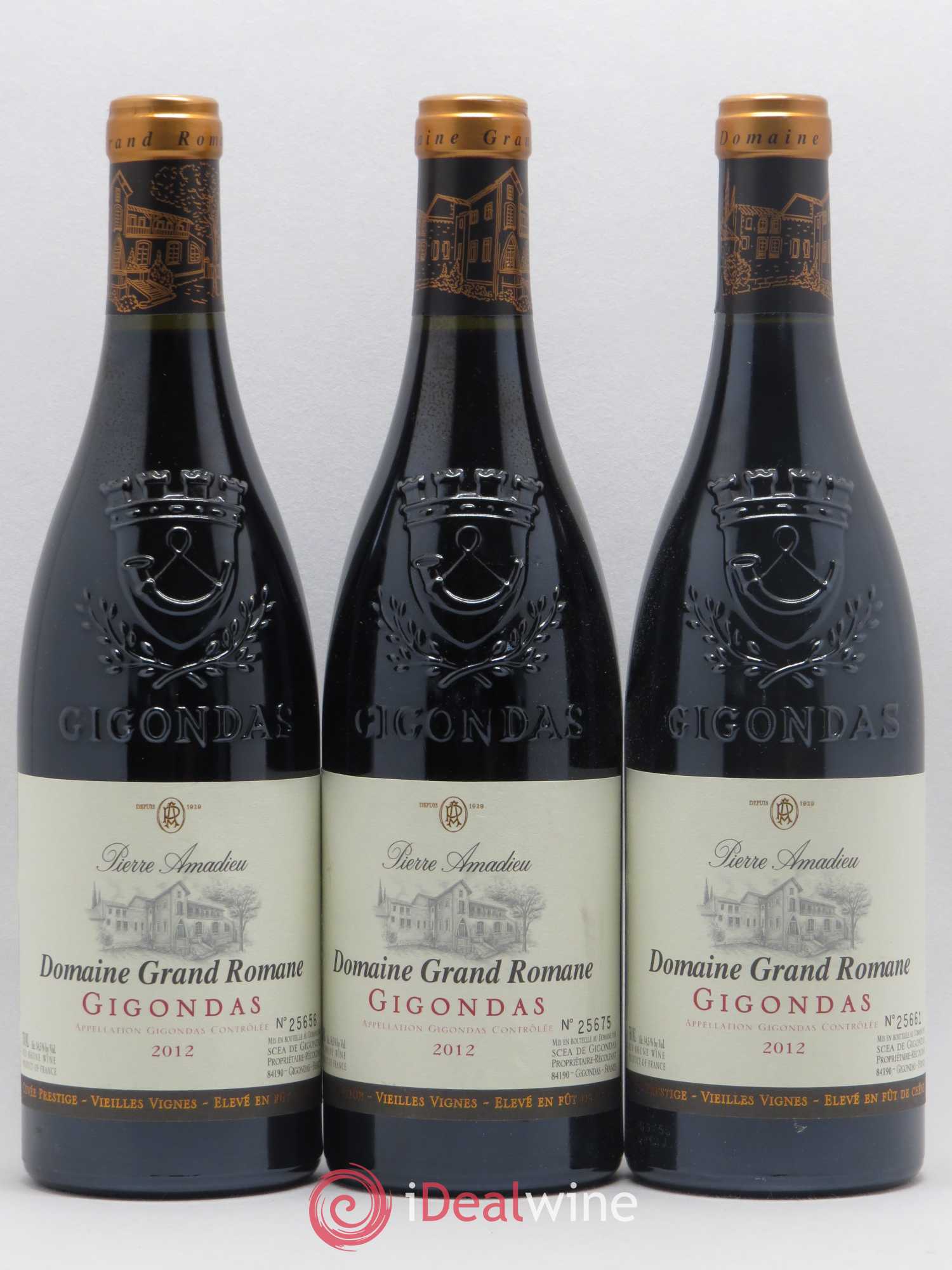Gigondas Domaine Grand Romane Pierre Amadieu 2012 - Lotto di 3 bottiglie - 0