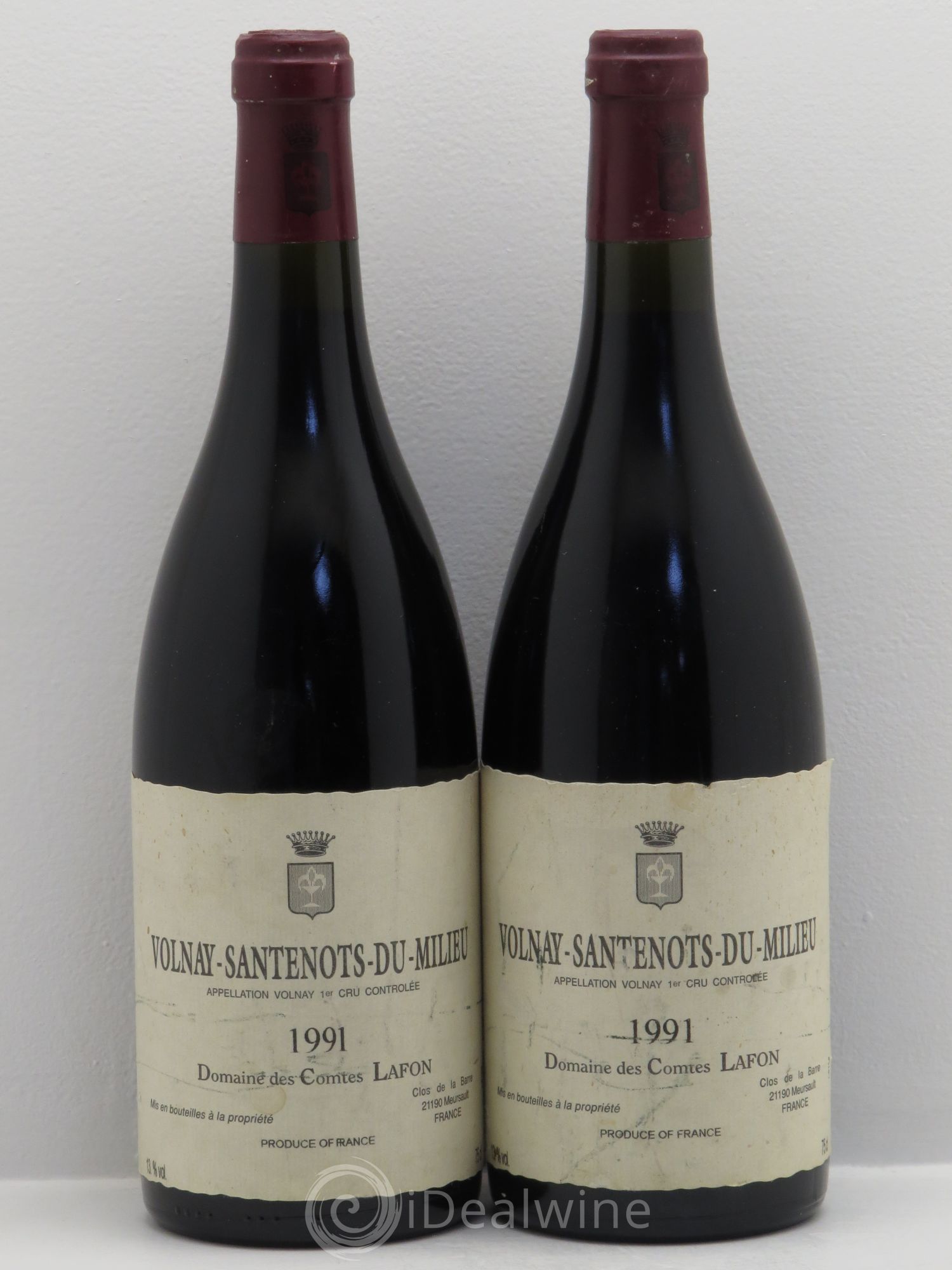 Volnay 1er Cru Santenots du Milieu Comtes Lafon (Domaine des) 1991 - Lot de 2 bouteilles - 0