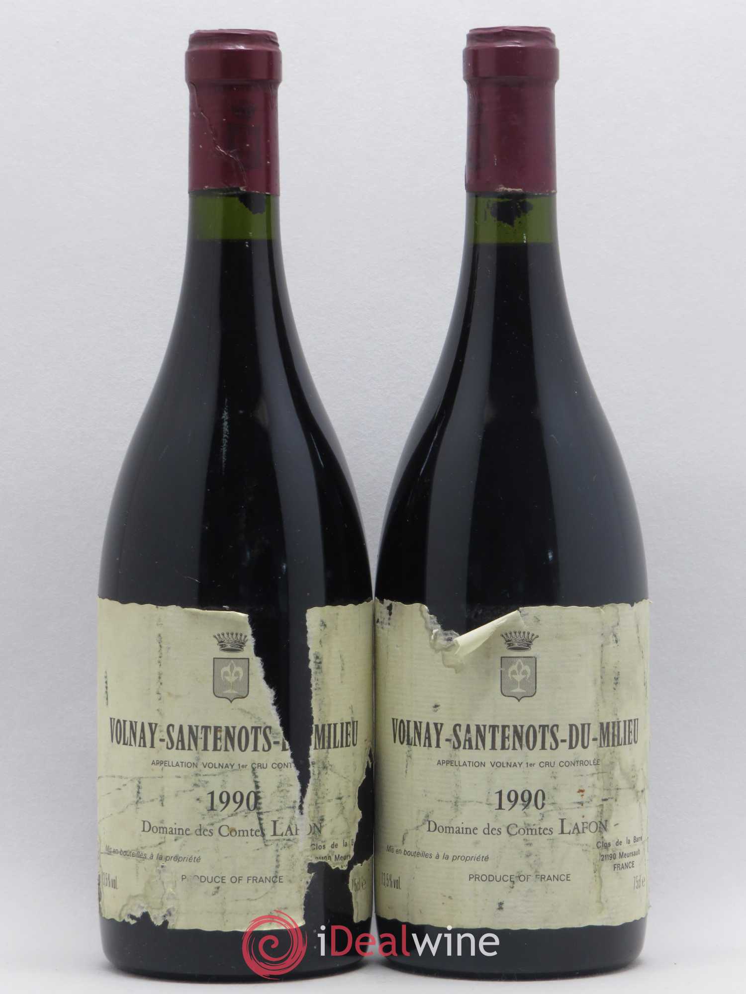 Volnay 1er Cru Santenots du Milieu Comtes Lafon (Domaine des) 1990 - Lot de 2 bouteilles - 0