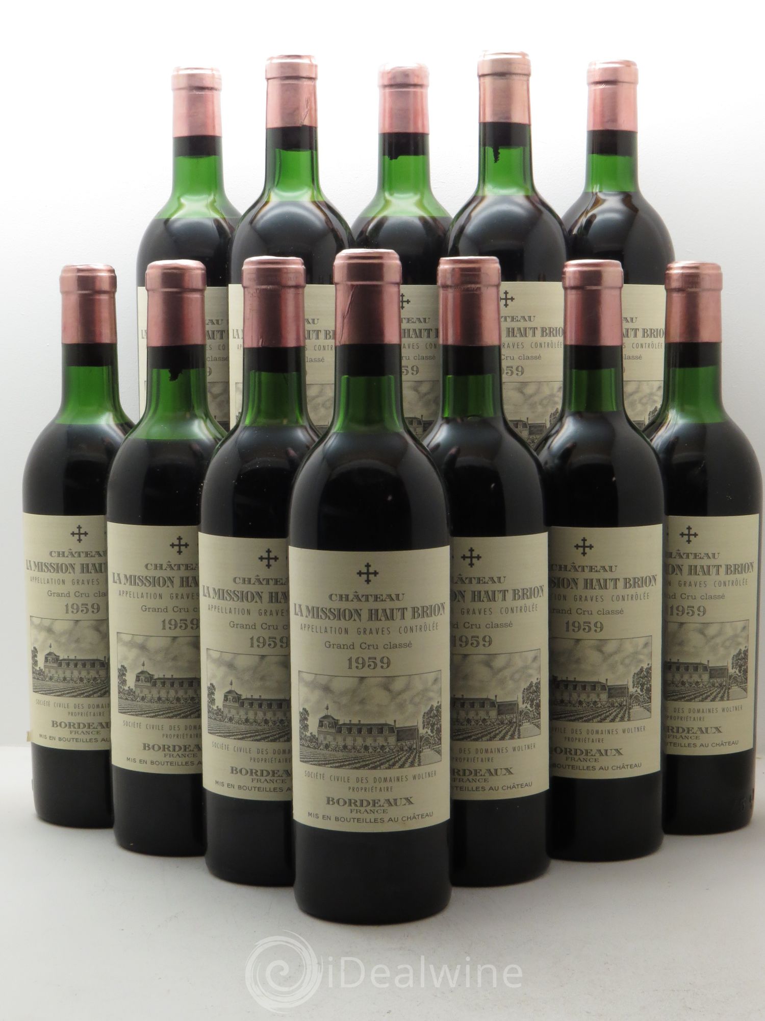 Château la Mission Haut-Brion Cru Classé de Graves 1959 - Lot de 12 bouteilles - 0