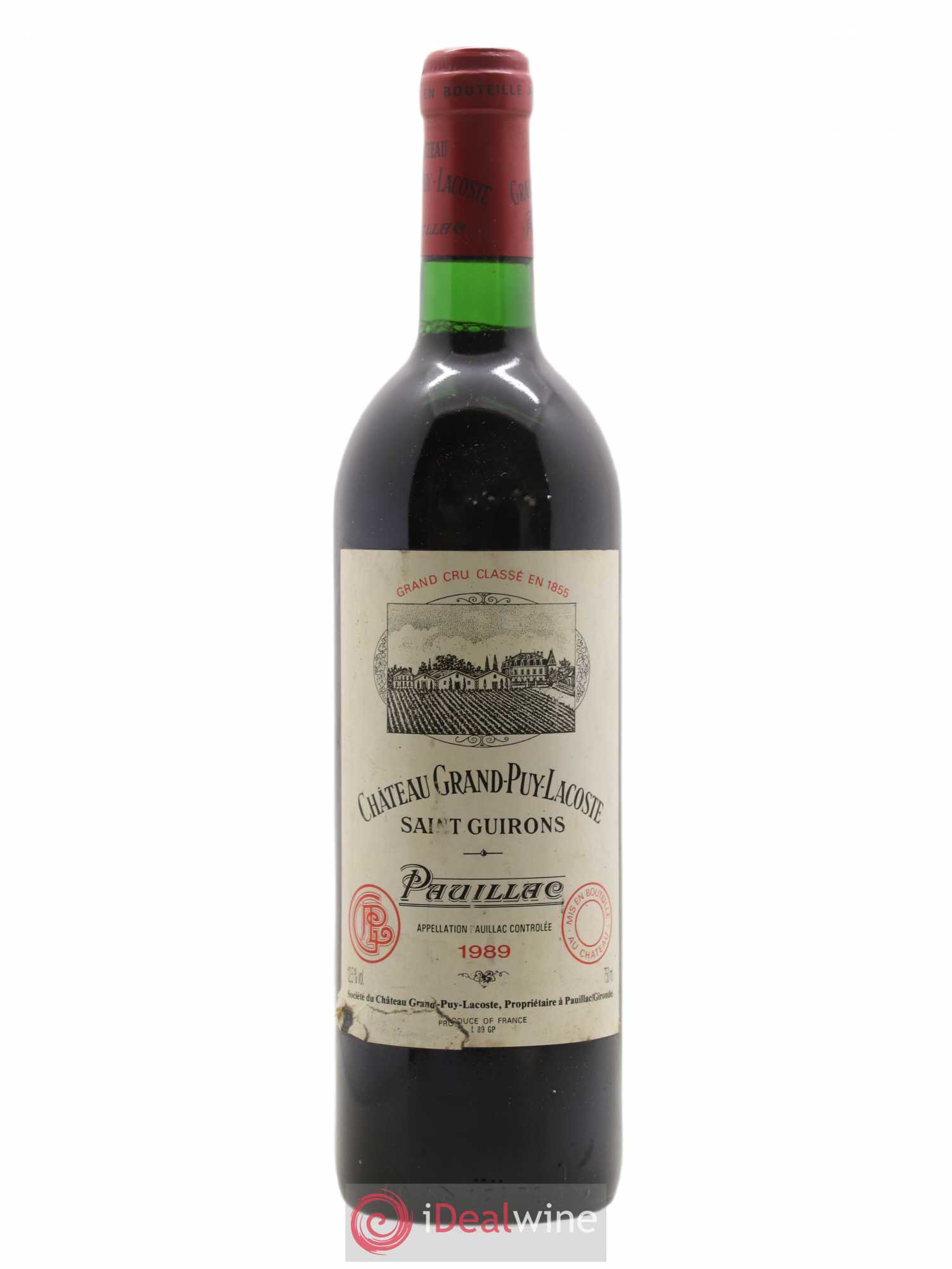 Château Grand Puy Lacoste 5ème Grand Cru Classé 1989 - Lot de 1 bouteille - 0