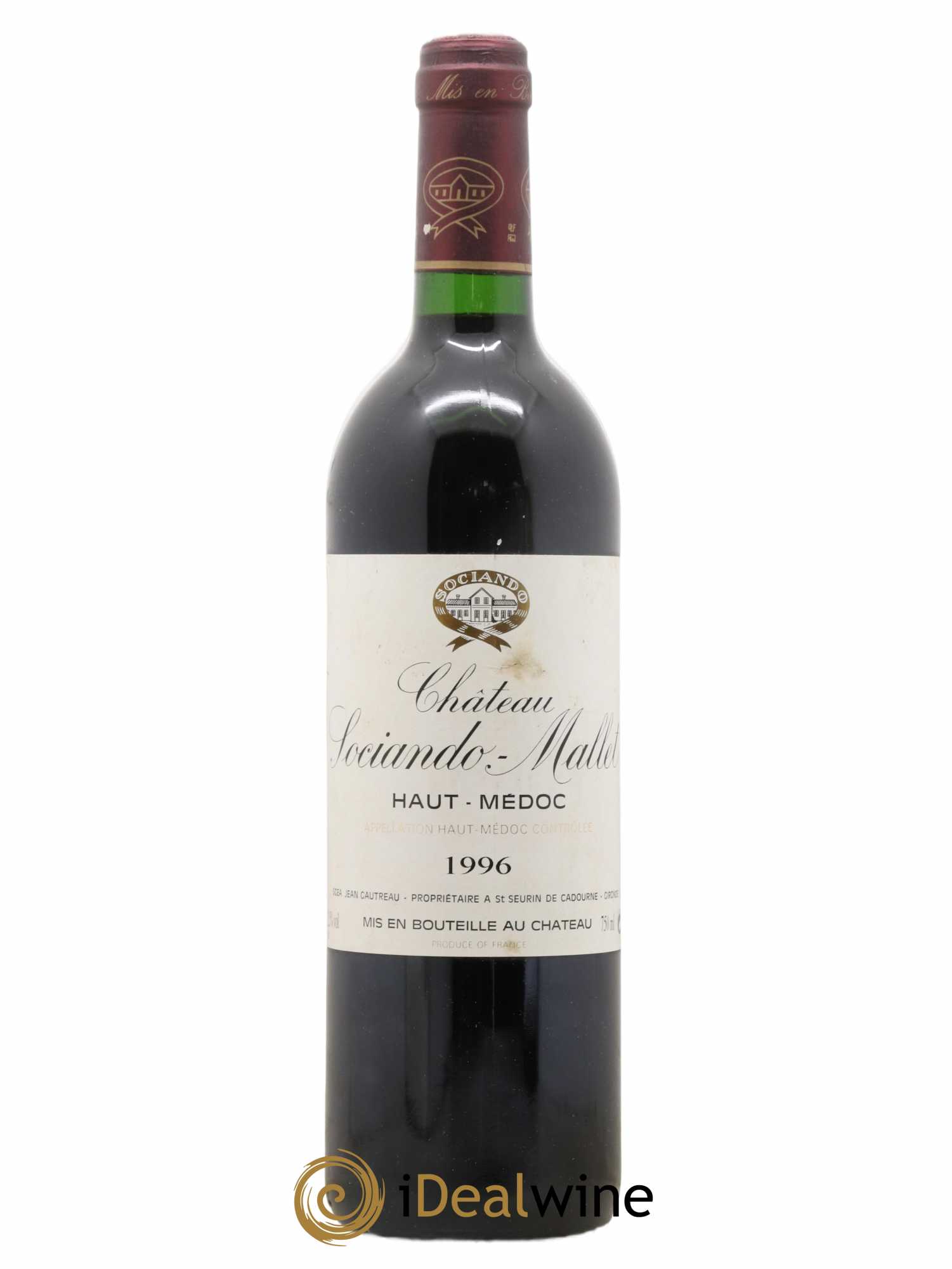 Château Sociando Mallet 1996 - Lot de 1 bouteille - 0