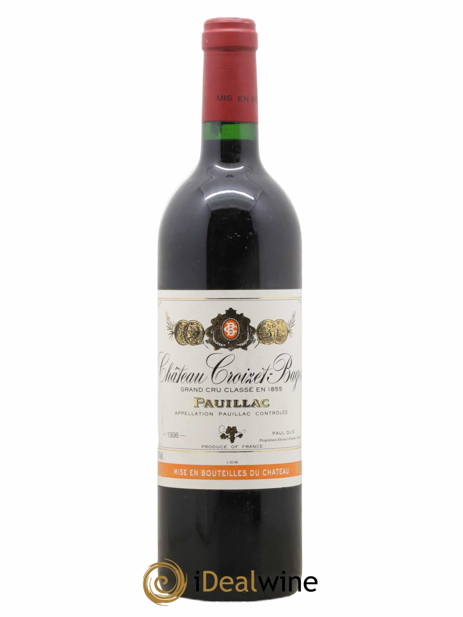 Château Croizet Bages 5ème Grand Cru Classé 1996 - Lot de 1 bouteille - 0