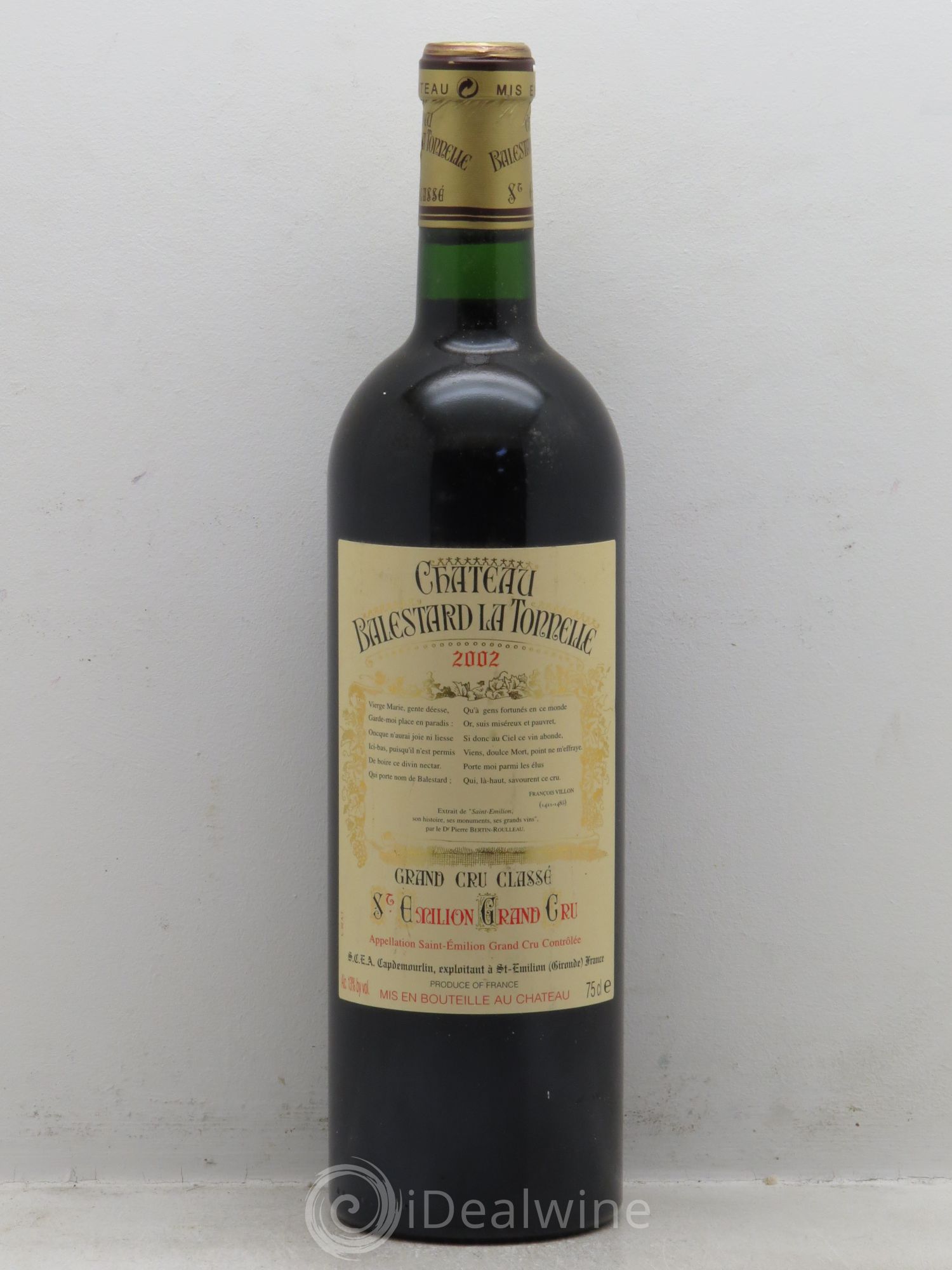 Château Balestard la Tonnelle Grand Cru Classé (sans prix de réserve-no reserve) 2002 - Posten von 1 Flasche - 0
