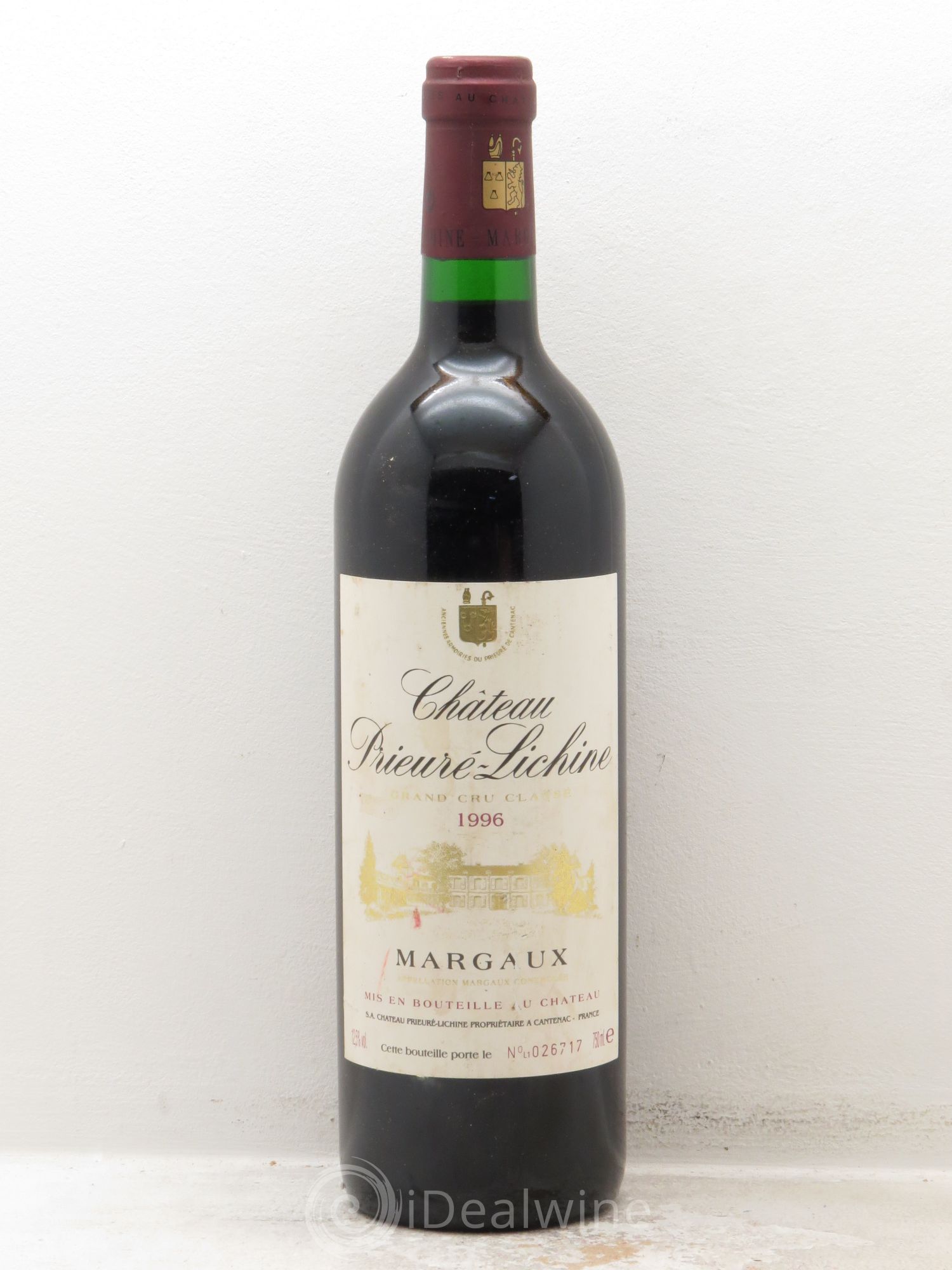 Château Prieuré Lichine 4ème Grand Cru Classé 1996 - Lot de 1 bouteille - 0