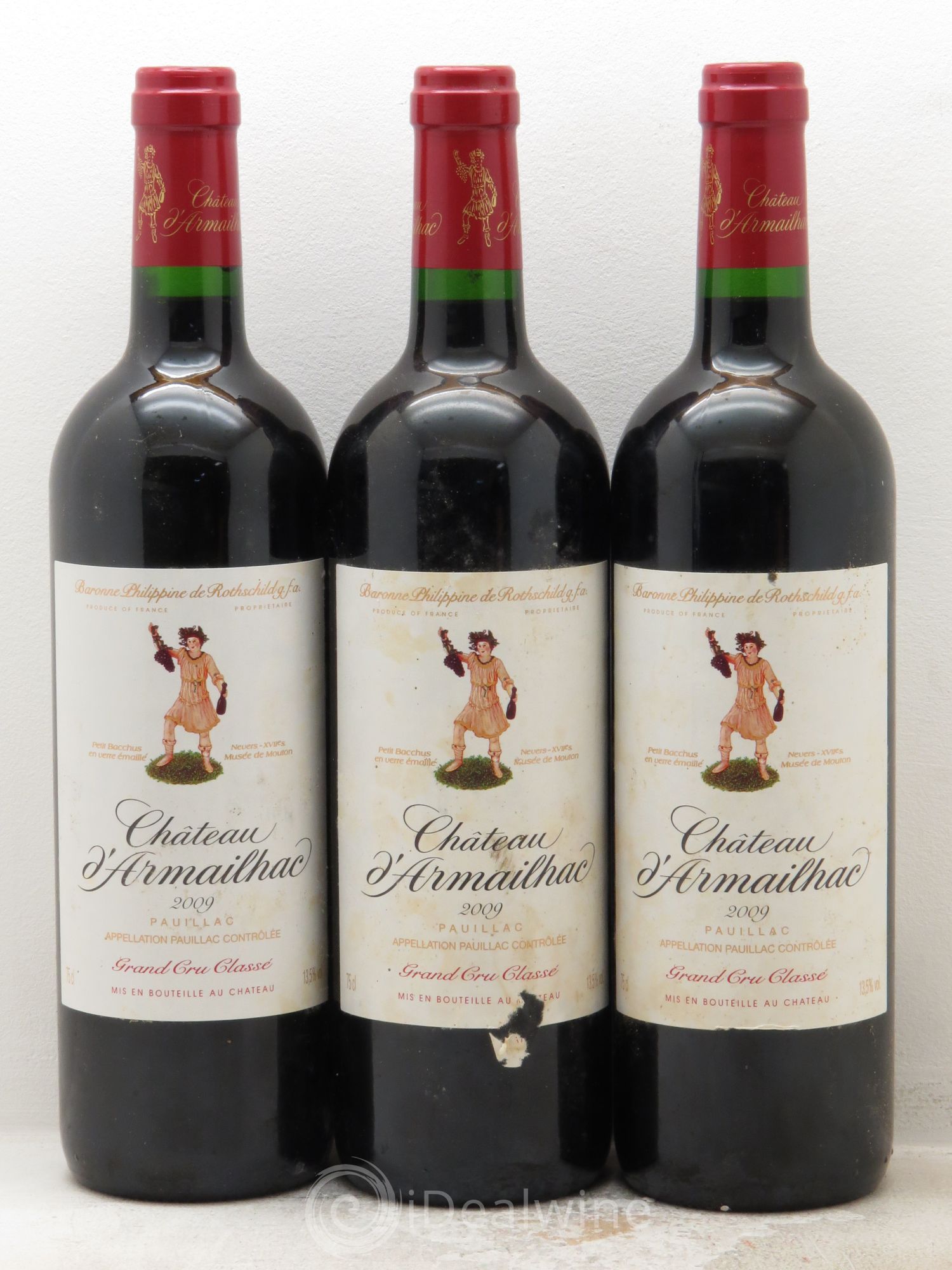 Château d' Armailhac - Mouton Baron(ne) Philippe 5ème Grand Cru Classé 2009 - Lot de 3 bouteilles - 0