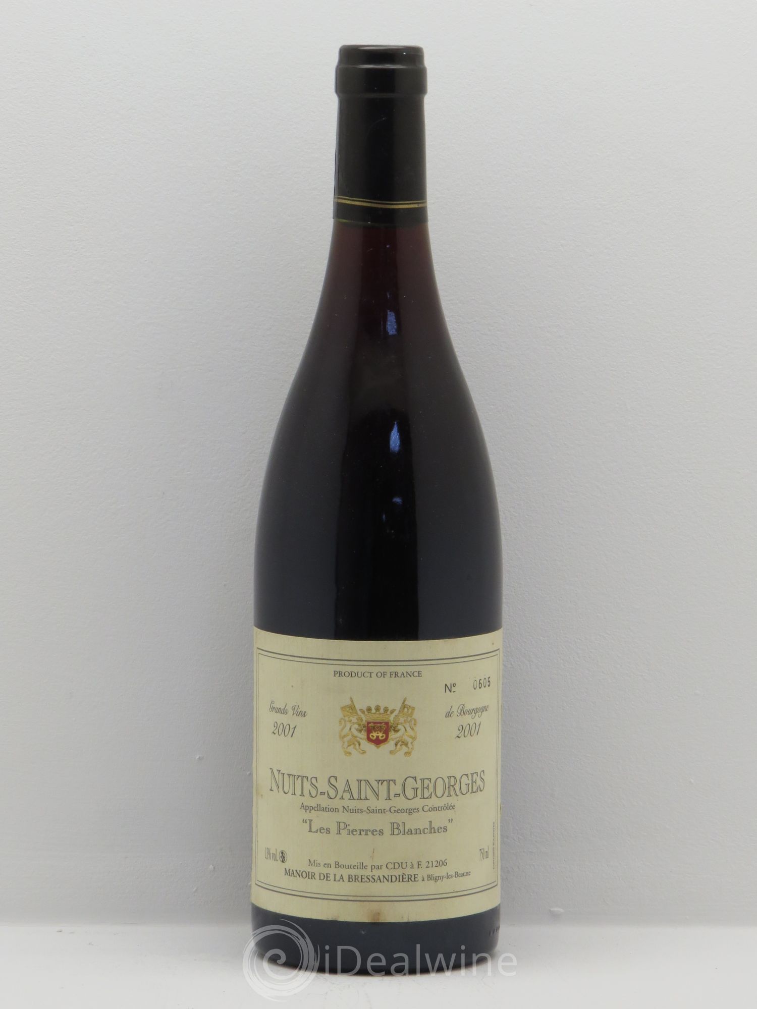 Nuits-Saint-Georges Les Pierres Blanches Manoir de la Bressandière 2001 - Posten von 1 Flasche - 0