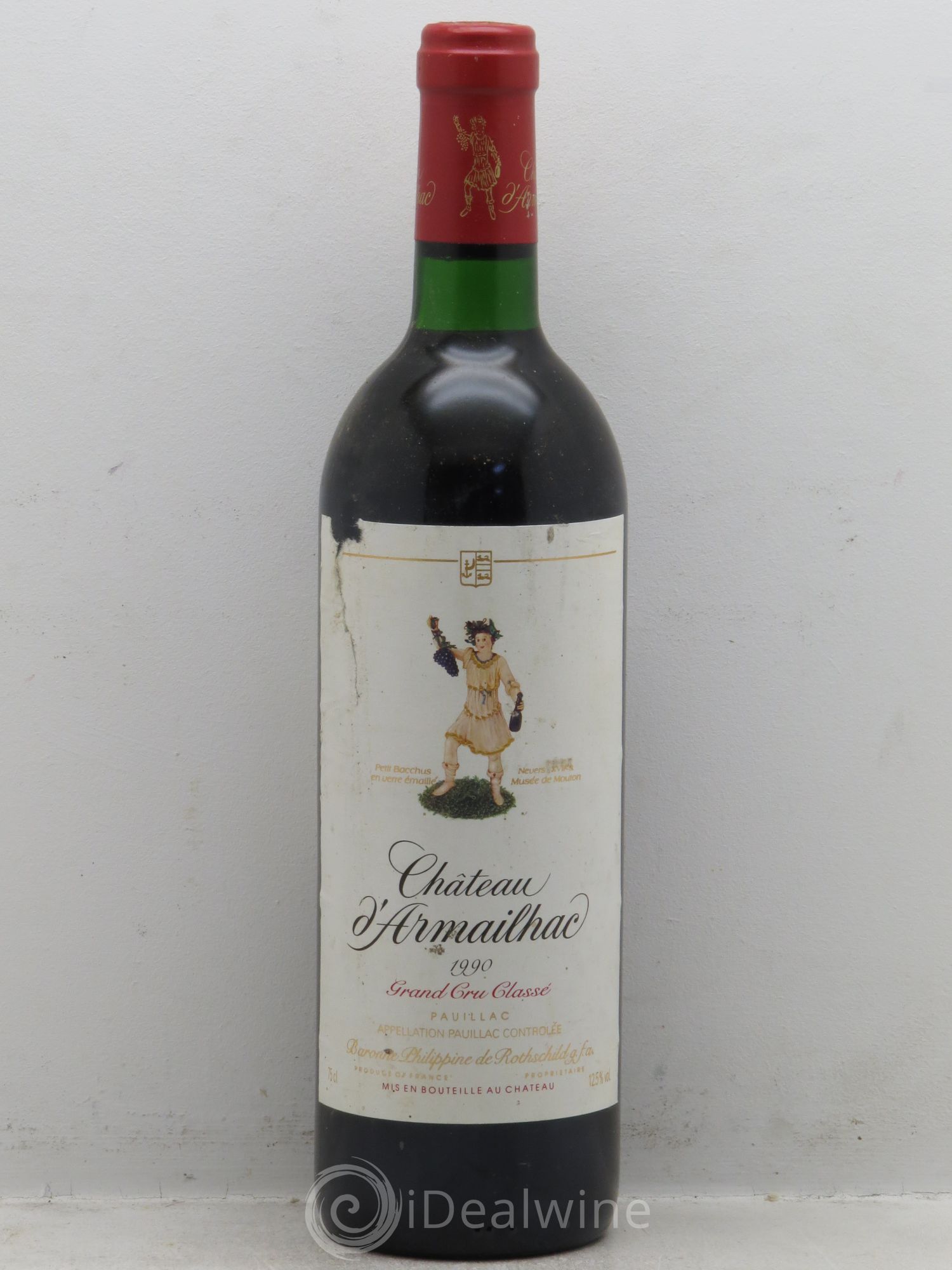 Château d' Armailhac - Mouton Baron(ne) Philippe 5ème Grand Cru Classé 1990 - Lot de 1 bouteille - 0