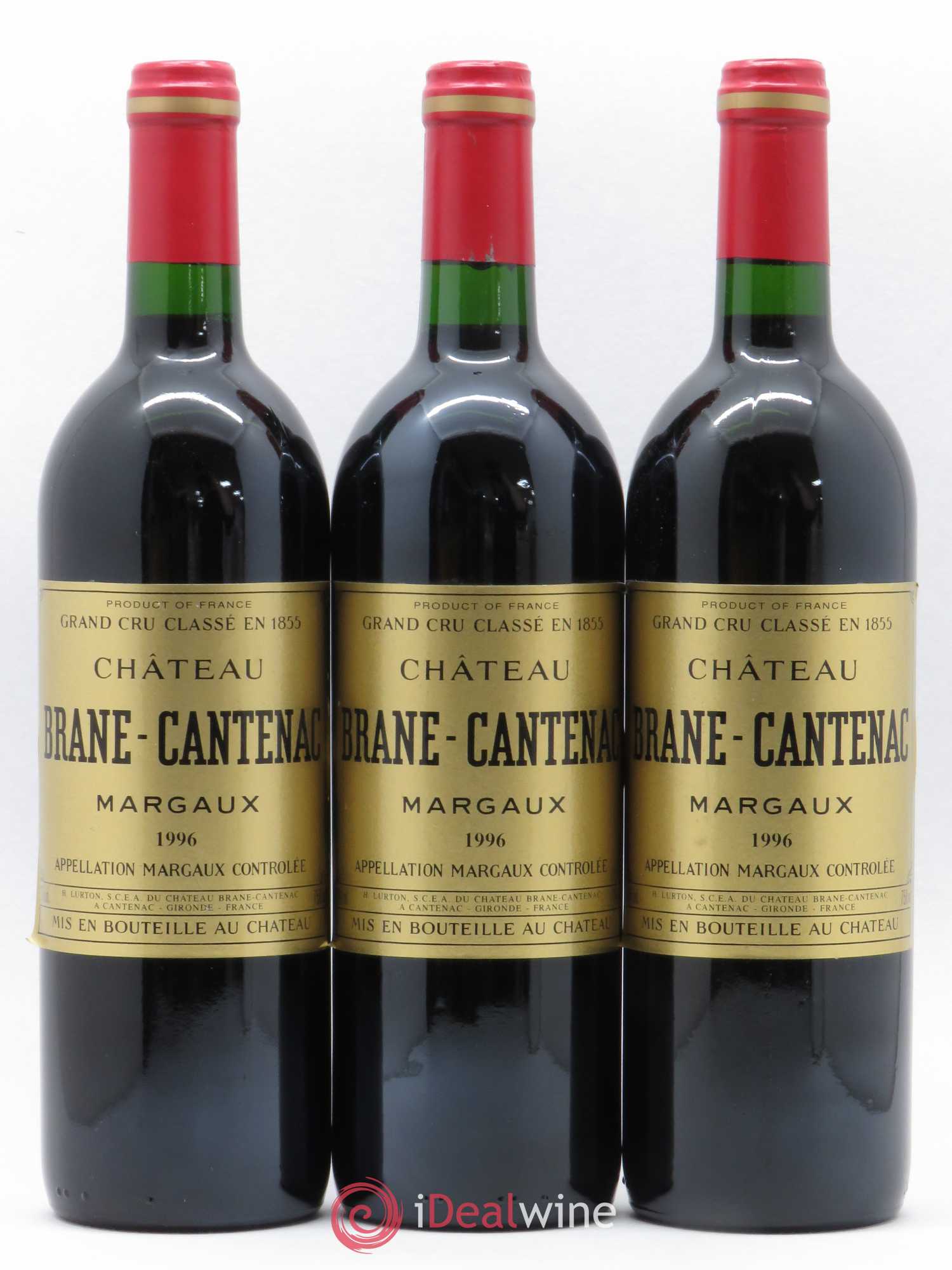 Château Brane Cantenac 2ème Grand Cru Classé 1996 - Lot de 3 bouteilles - 0
