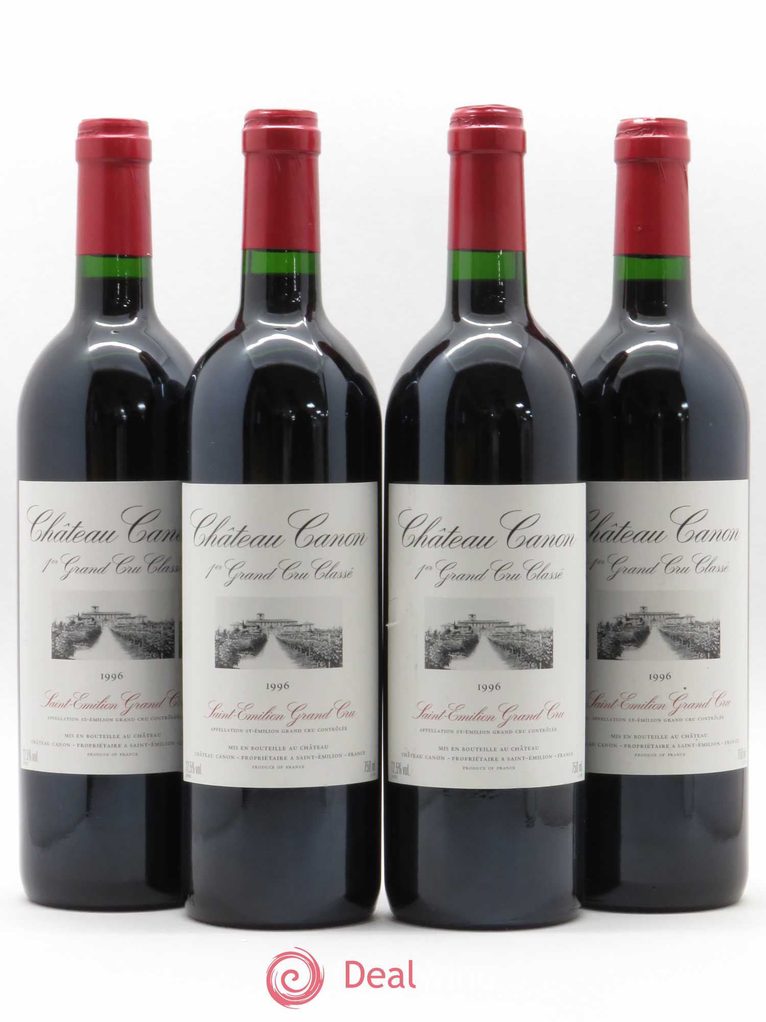 Château Canon 1er Grand Cru Classé B 1996 - Lot de 4 bouteilles - 0