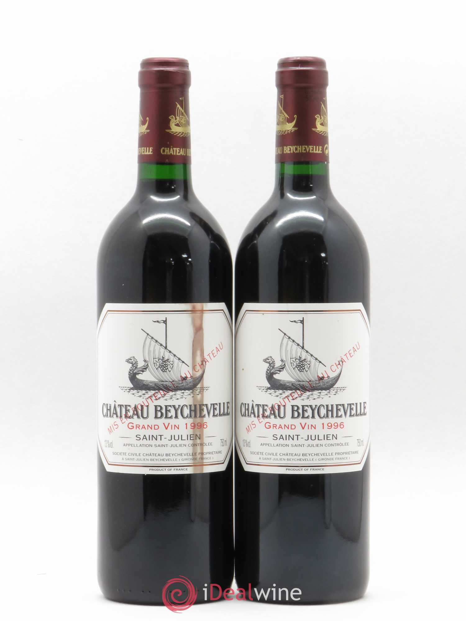 Château Beychevelle 4ème Grand Cru Classé 1996 - Lot de 2 bouteilles - 0