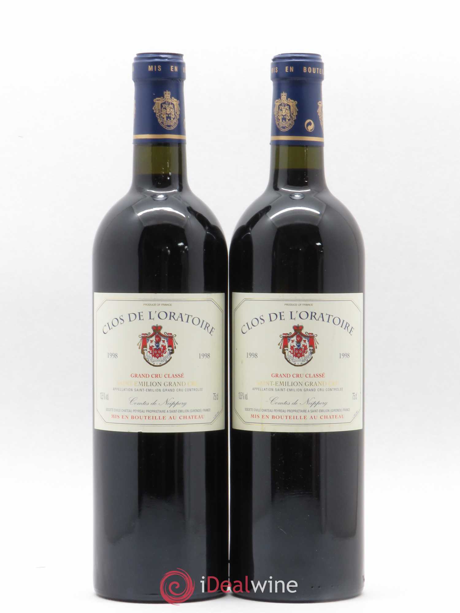 Clos de l'Oratoire Grand Cru Classé 1998 - Lot de 2 bouteilles - 0